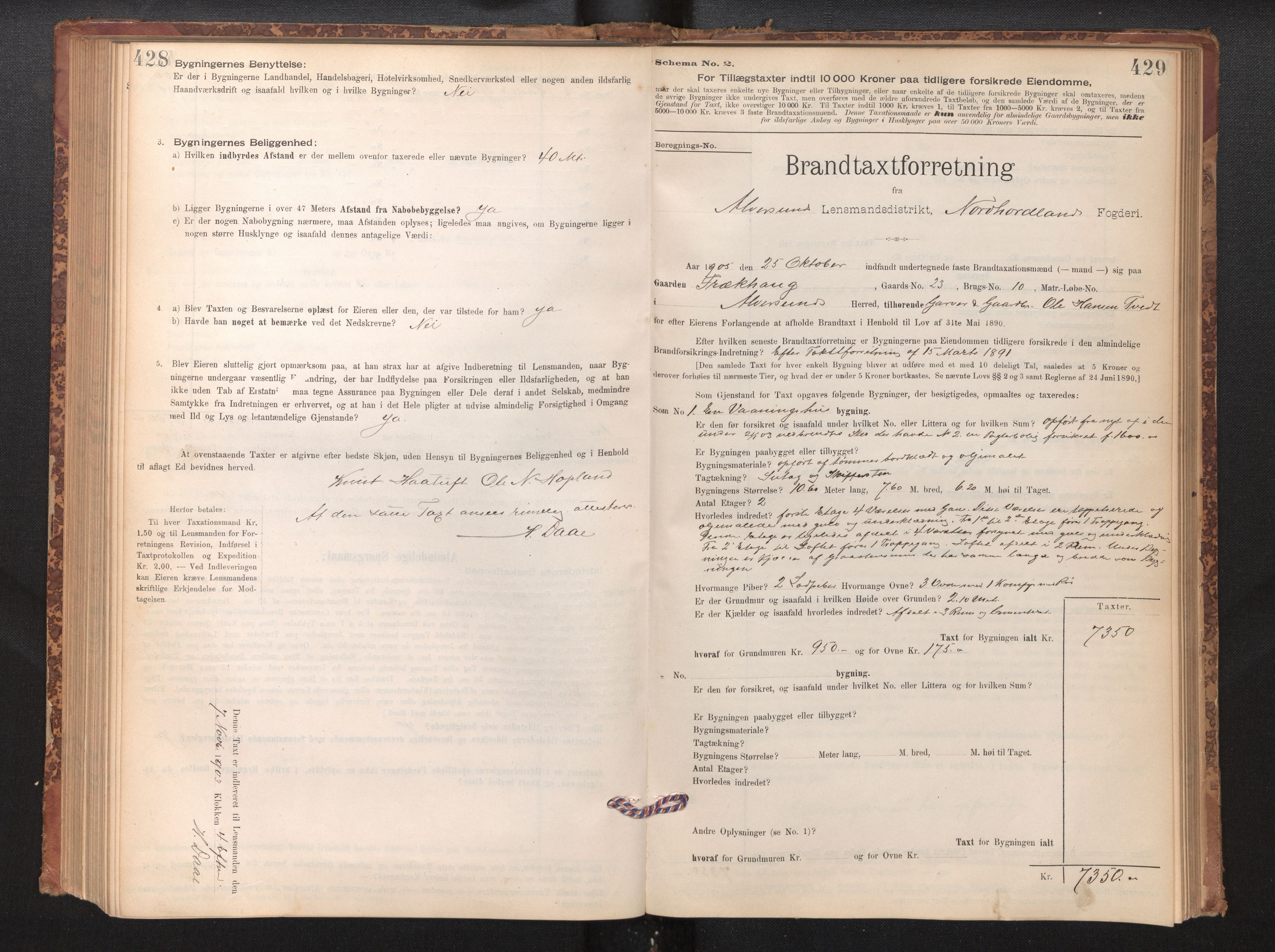 Lensmannen i Alversund, SAB/A-30701/0012/L0004: Branntakstprotokoll, skjematakst, 1894-1953, s. 428-429