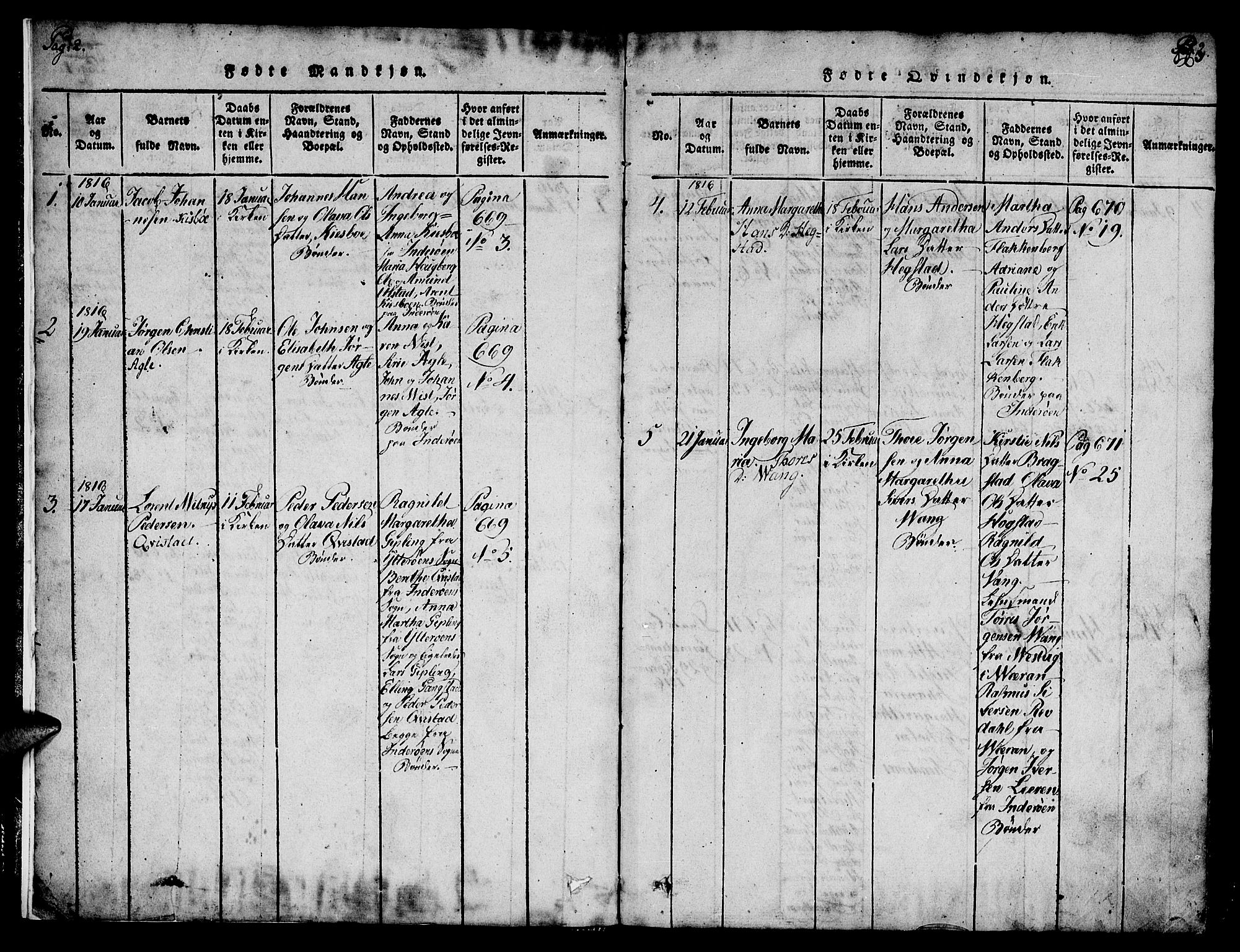 Ministerialprotokoller, klokkerbøker og fødselsregistre - Nord-Trøndelag, AV/SAT-A-1458/730/L0275: Ministerialbok nr. 730A04, 1816-1822, s. 2-3