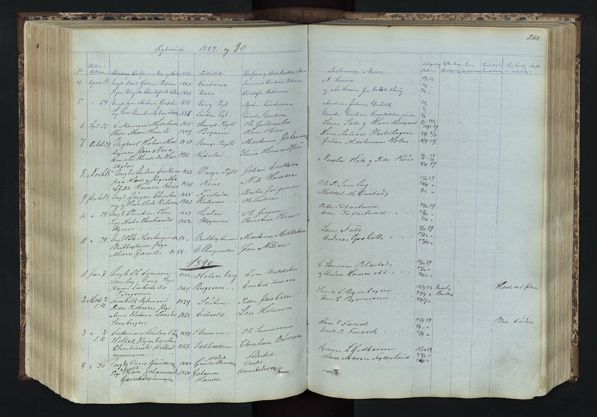 Romedal prestekontor, AV/SAH-PREST-004/L/L0011: Klokkerbok nr. 11, 1867-1895, s. 268