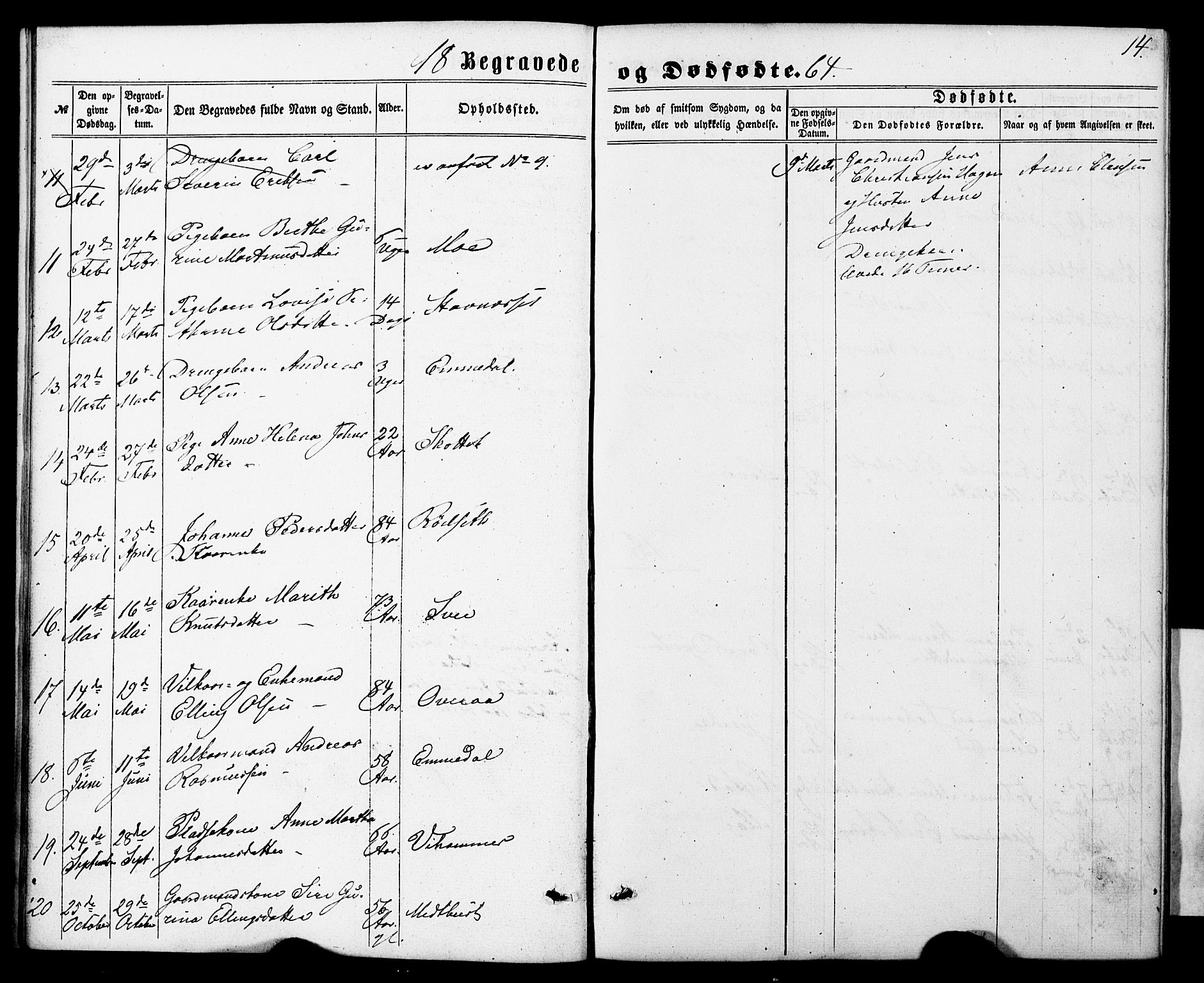 Ministerialprotokoller, klokkerbøker og fødselsregistre - Møre og Romsdal, AV/SAT-A-1454/520/L0282: Ministerialbok nr. 520A11, 1862-1881, s. 14