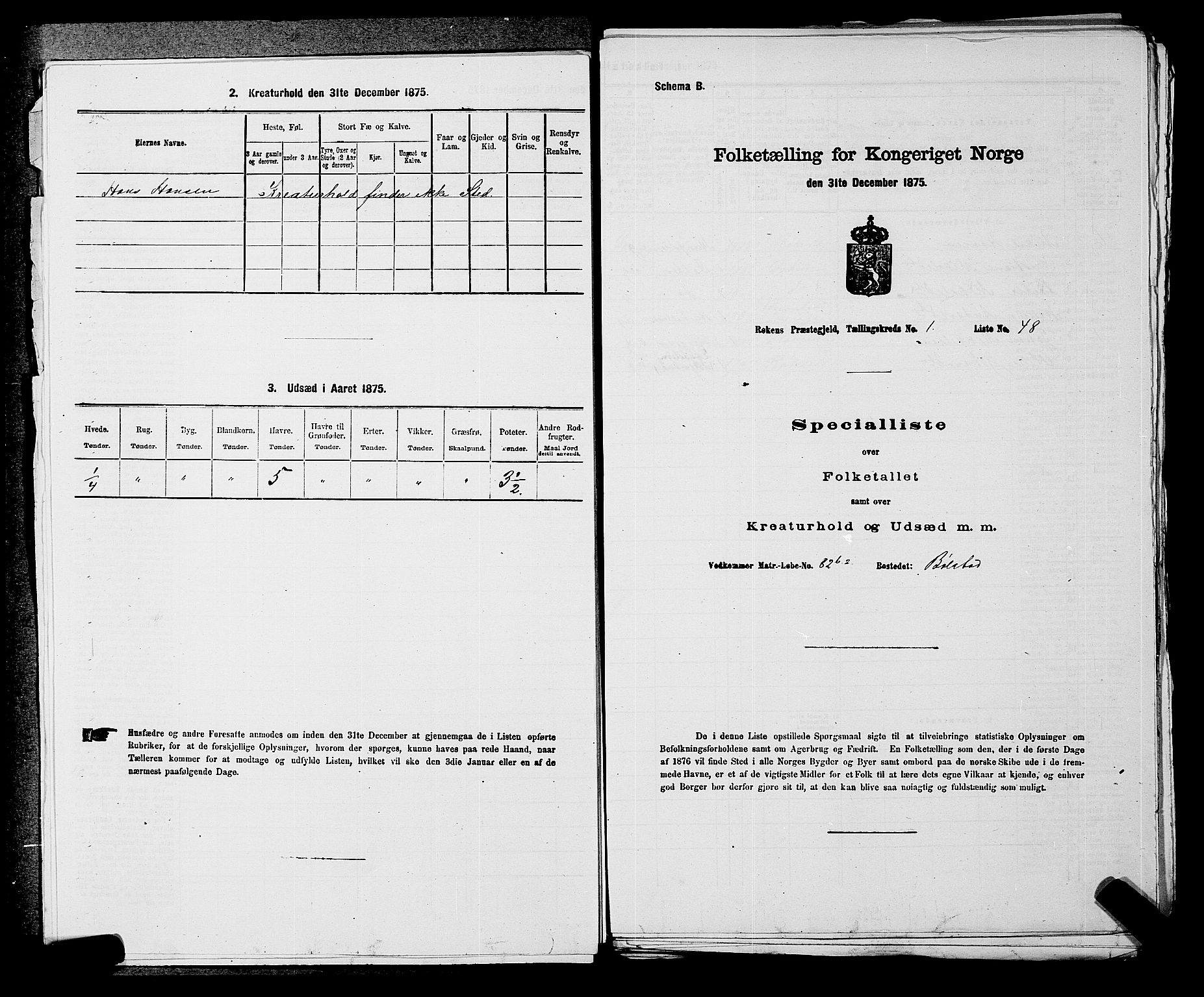 SAKO, Folketelling 1875 for 0627P Røyken prestegjeld, 1875, s. 71