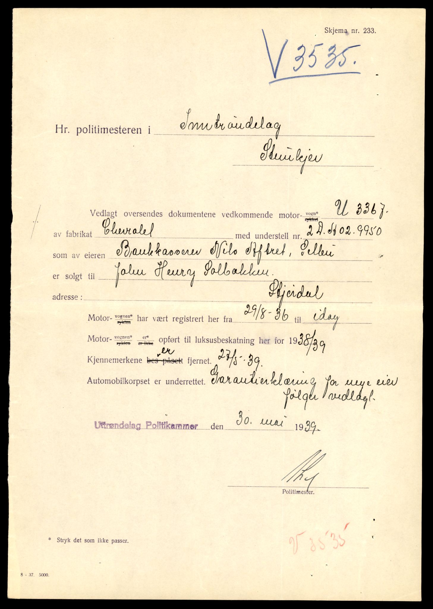 Møre og Romsdal vegkontor - Ålesund trafikkstasjon, AV/SAT-A-4099/F/Fe/L0017: Registreringskort for kjøretøy T 1985 - T 10090, 1927-1998, s. 863