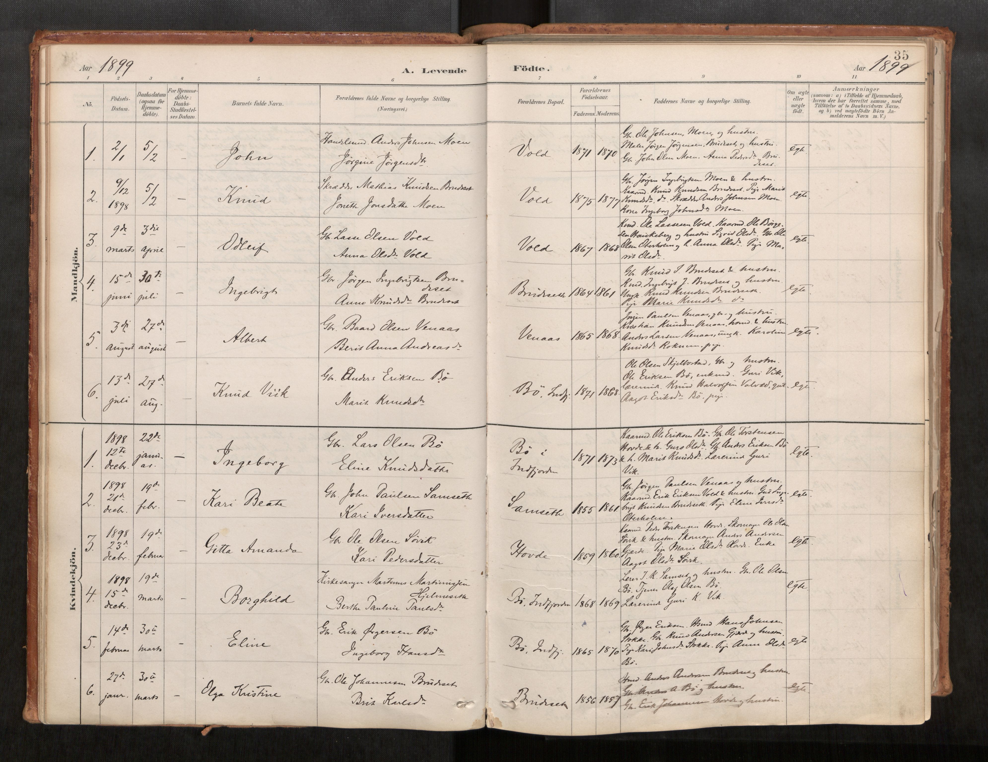 Ministerialprotokoller, klokkerbøker og fødselsregistre - Møre og Romsdal, AV/SAT-A-1454/543/L0568: Ministerialbok nr. 543A03, 1885-1915, s. 35