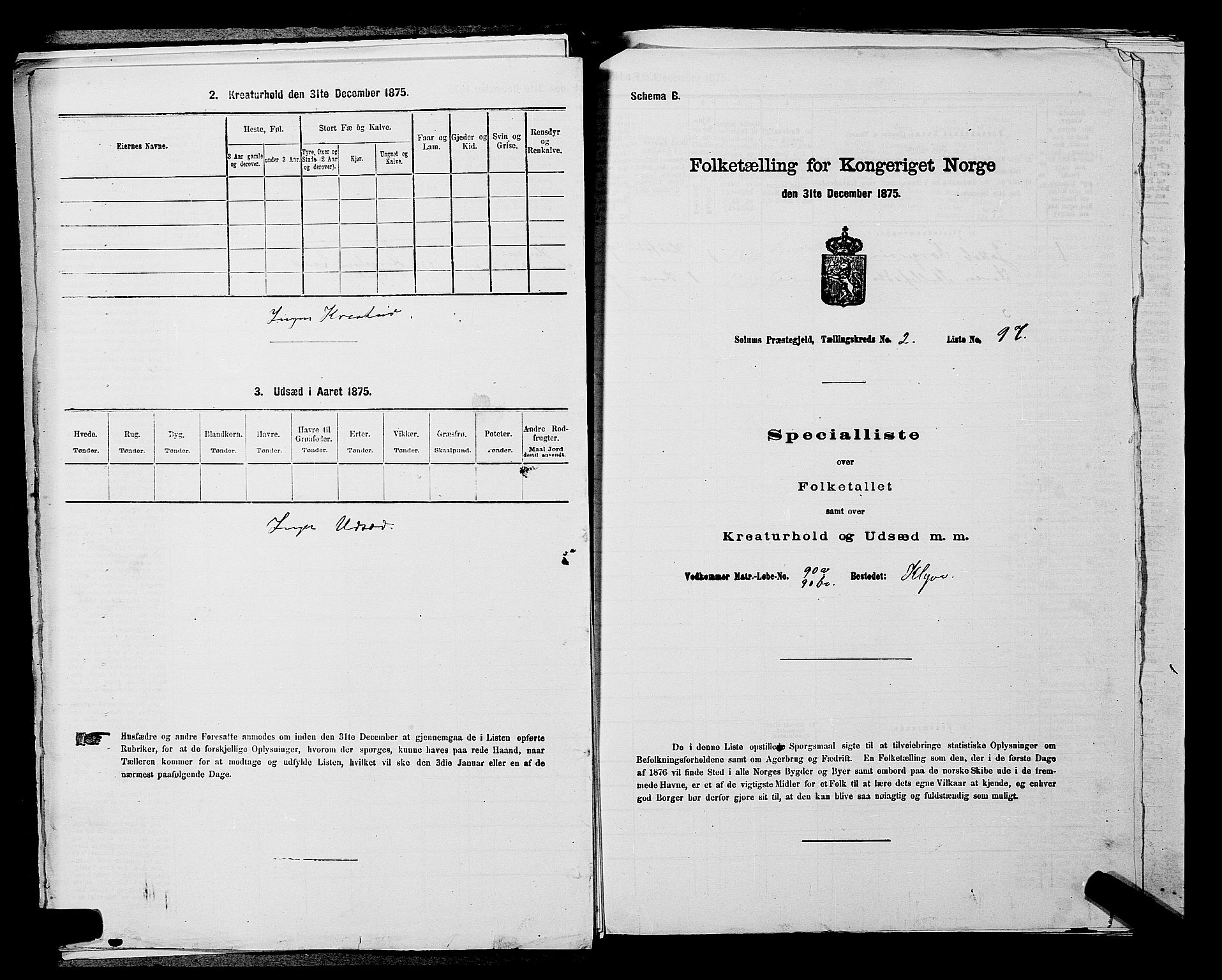 SAKO, Folketelling 1875 for 0818P Solum prestegjeld, 1875, s. 470