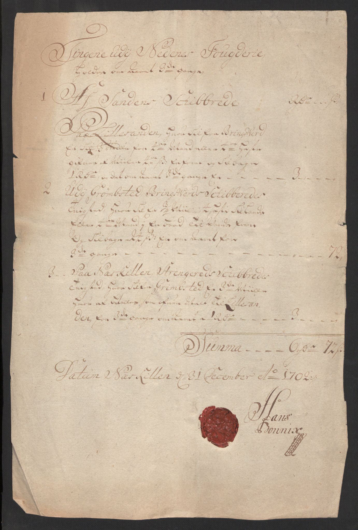 Rentekammeret inntil 1814, Reviderte regnskaper, Fogderegnskap, AV/RA-EA-4092/R39/L2316: Fogderegnskap Nedenes, 1702-1703, s. 160