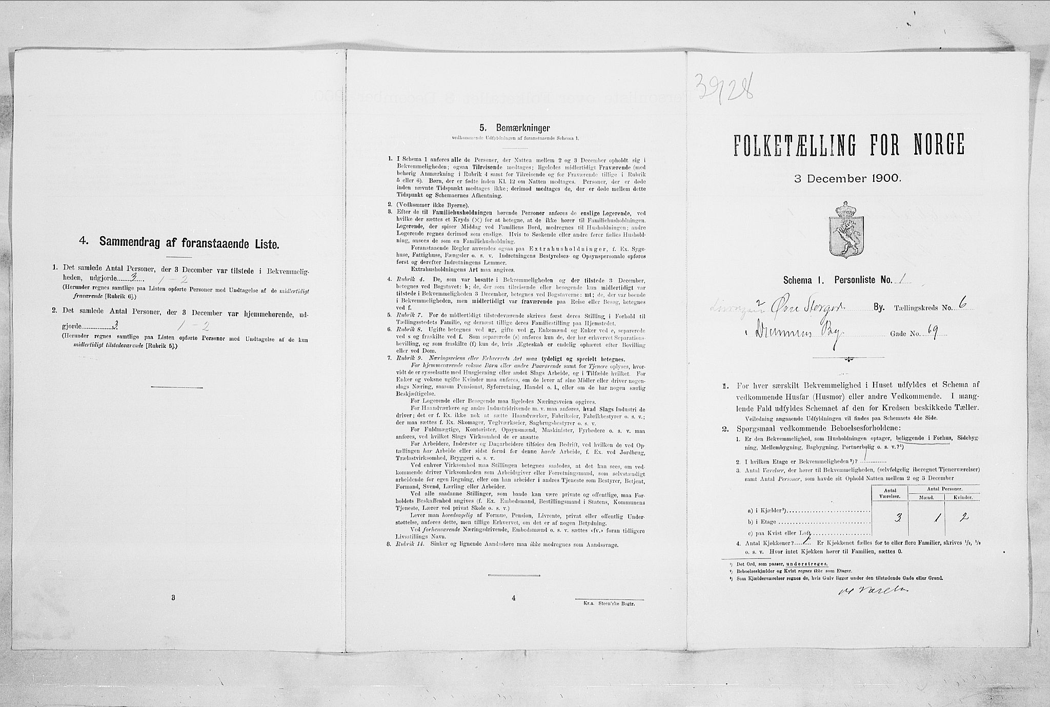 RA, Folketelling 1900 for 0602 Drammen kjøpstad, 1900, s. 1023