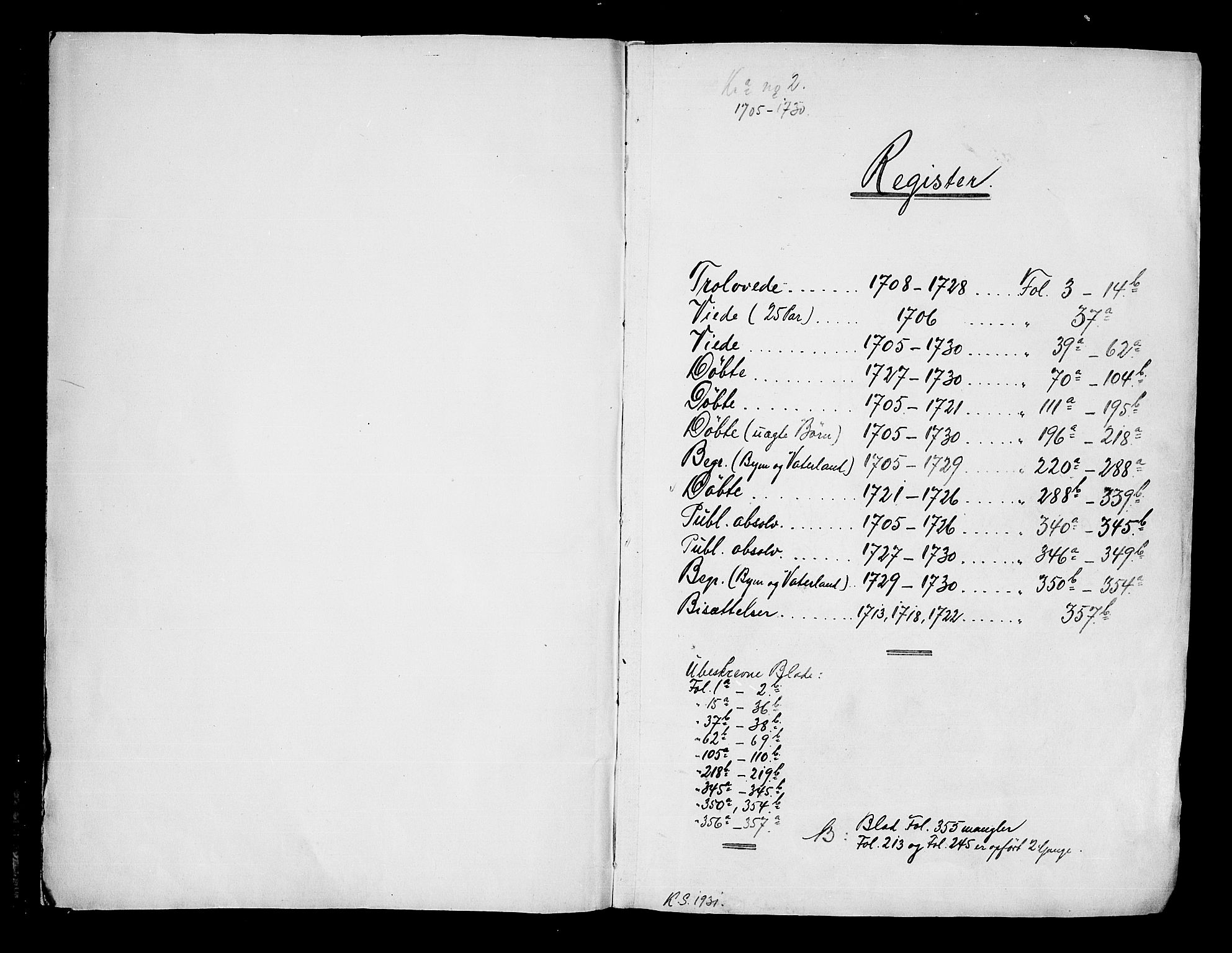 Oslo domkirke Kirkebøker, SAO/A-10752/F/Fa/L0002: Ministerialbok nr. 2, 1705-1730