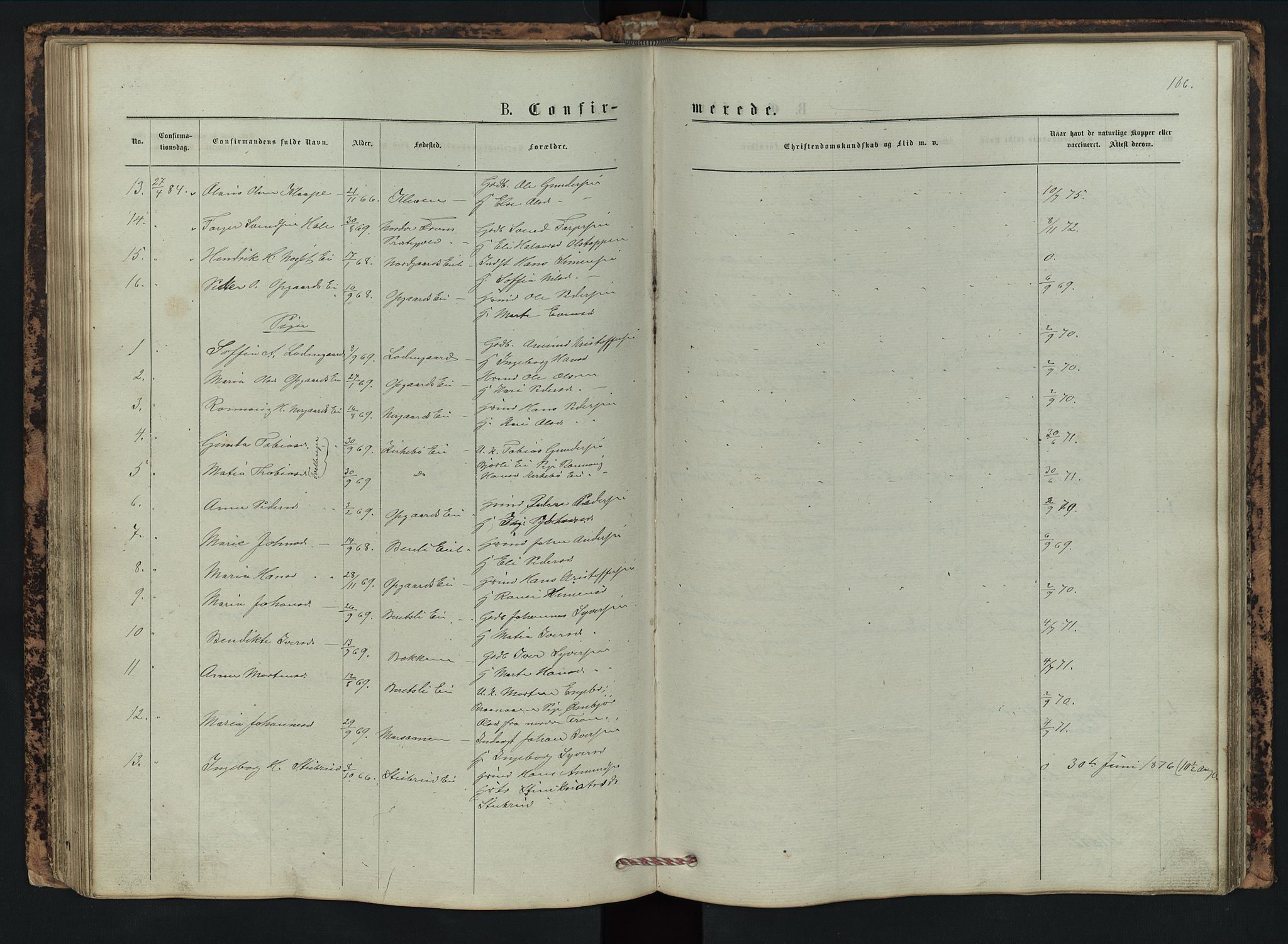 Vestre Gausdal prestekontor, AV/SAH-PREST-094/H/Ha/Hab/L0002: Klokkerbok nr. 2, 1874-1897, s. 106
