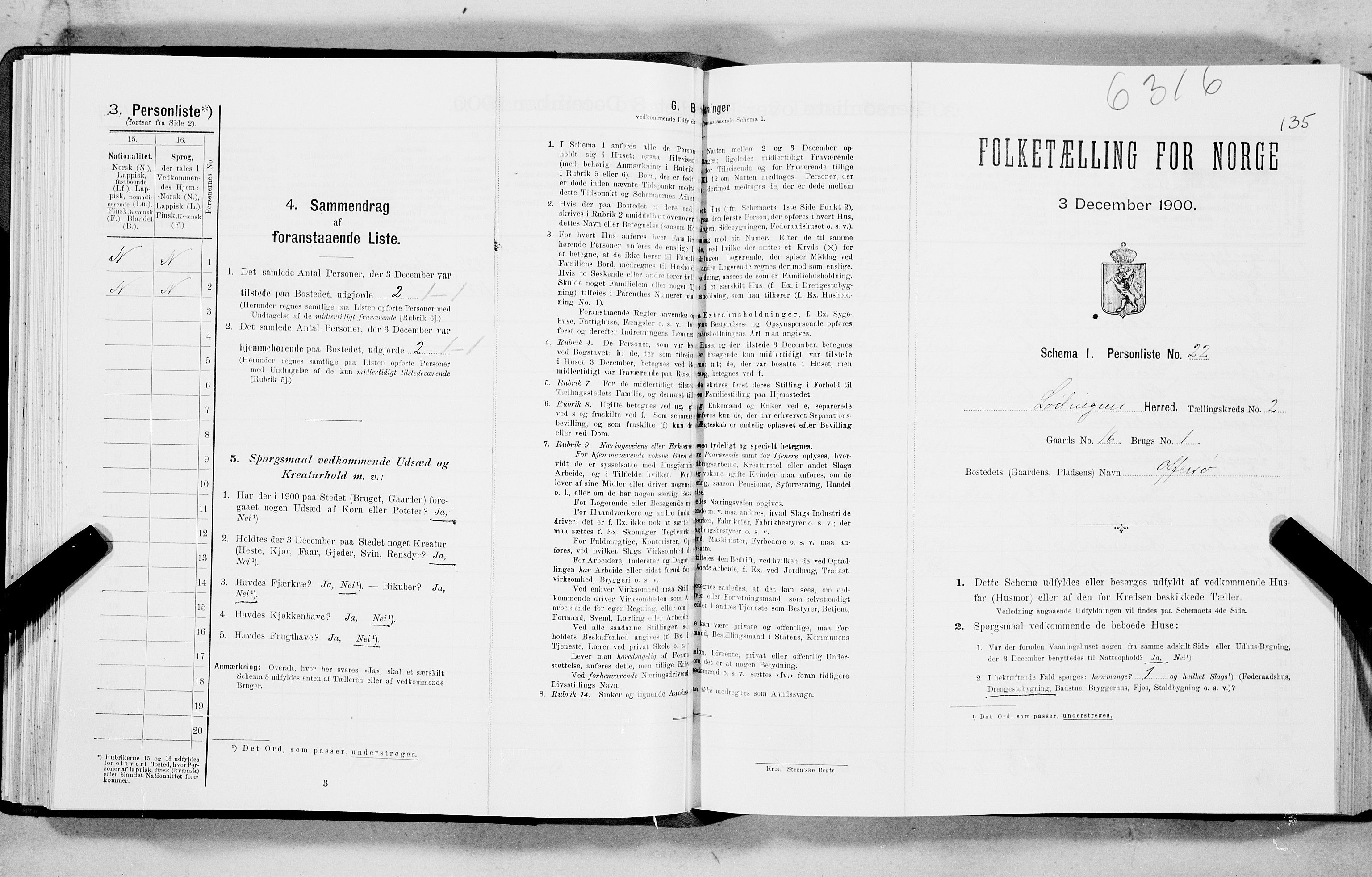 SAT, Folketelling 1900 for 1851 Lødingen herred, 1900, s. 135