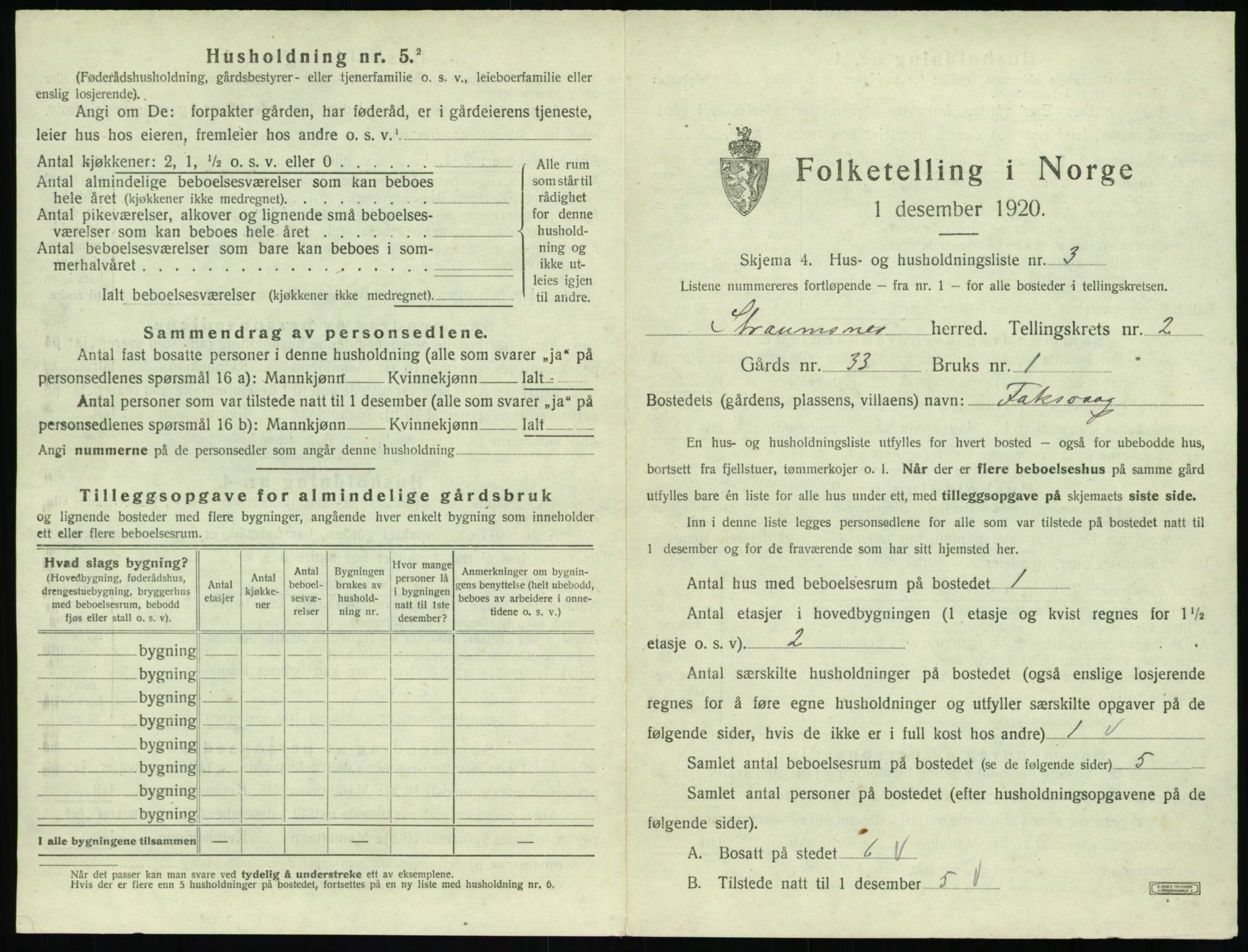 SAT, Folketelling 1920 for 1559 Straumsnes herred, 1920, s. 109