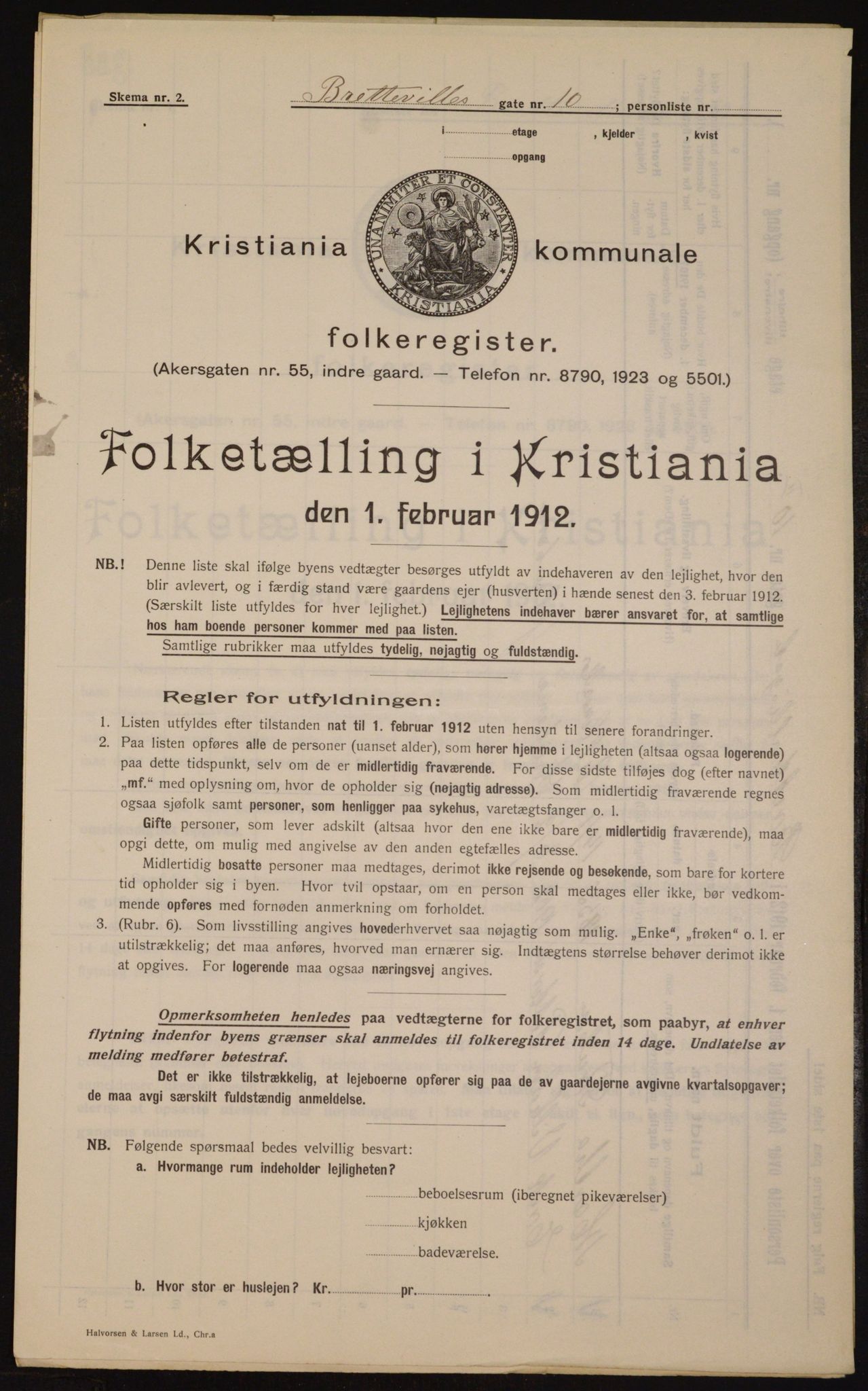 OBA, Kommunal folketelling 1.2.1912 for Kristiania, 1912, s. 8616