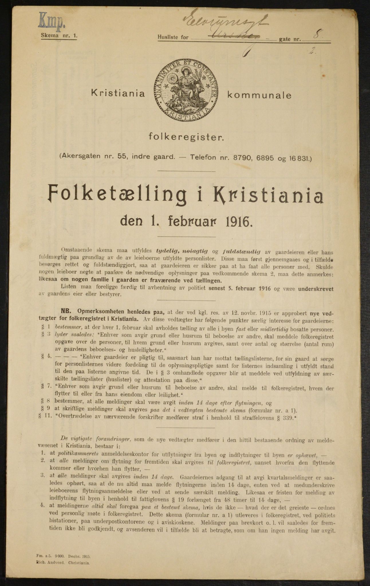 OBA, Kommunal folketelling 1.2.1916 for Kristiania, 1916, s. 21331