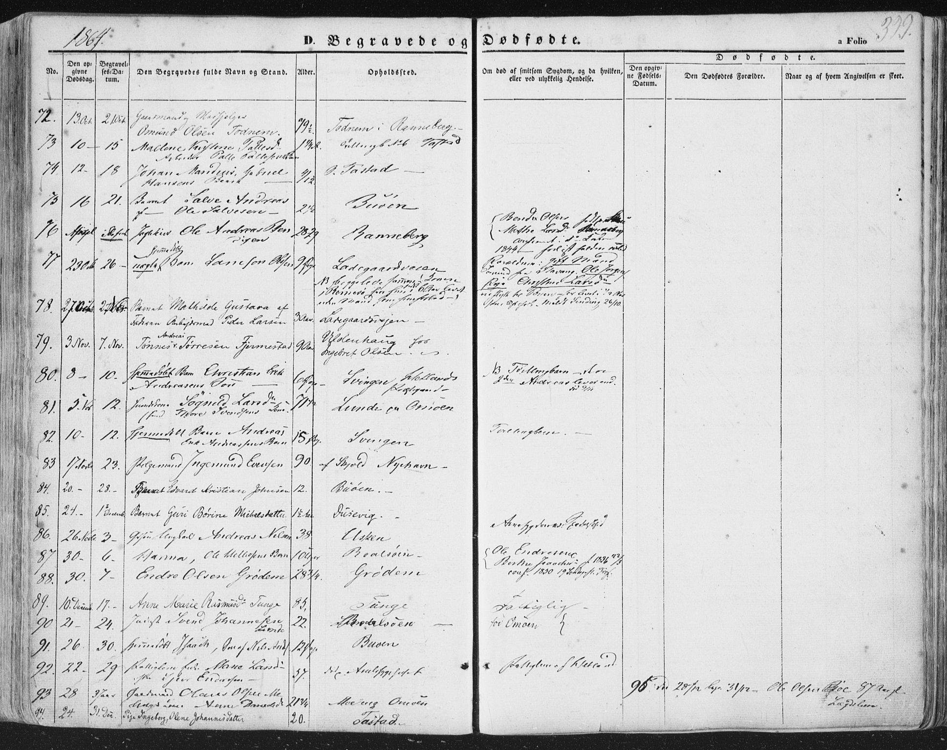 Hetland sokneprestkontor, AV/SAST-A-101826/30/30BA/L0002: Ministerialbok nr. A 2, 1849-1869, s. 329