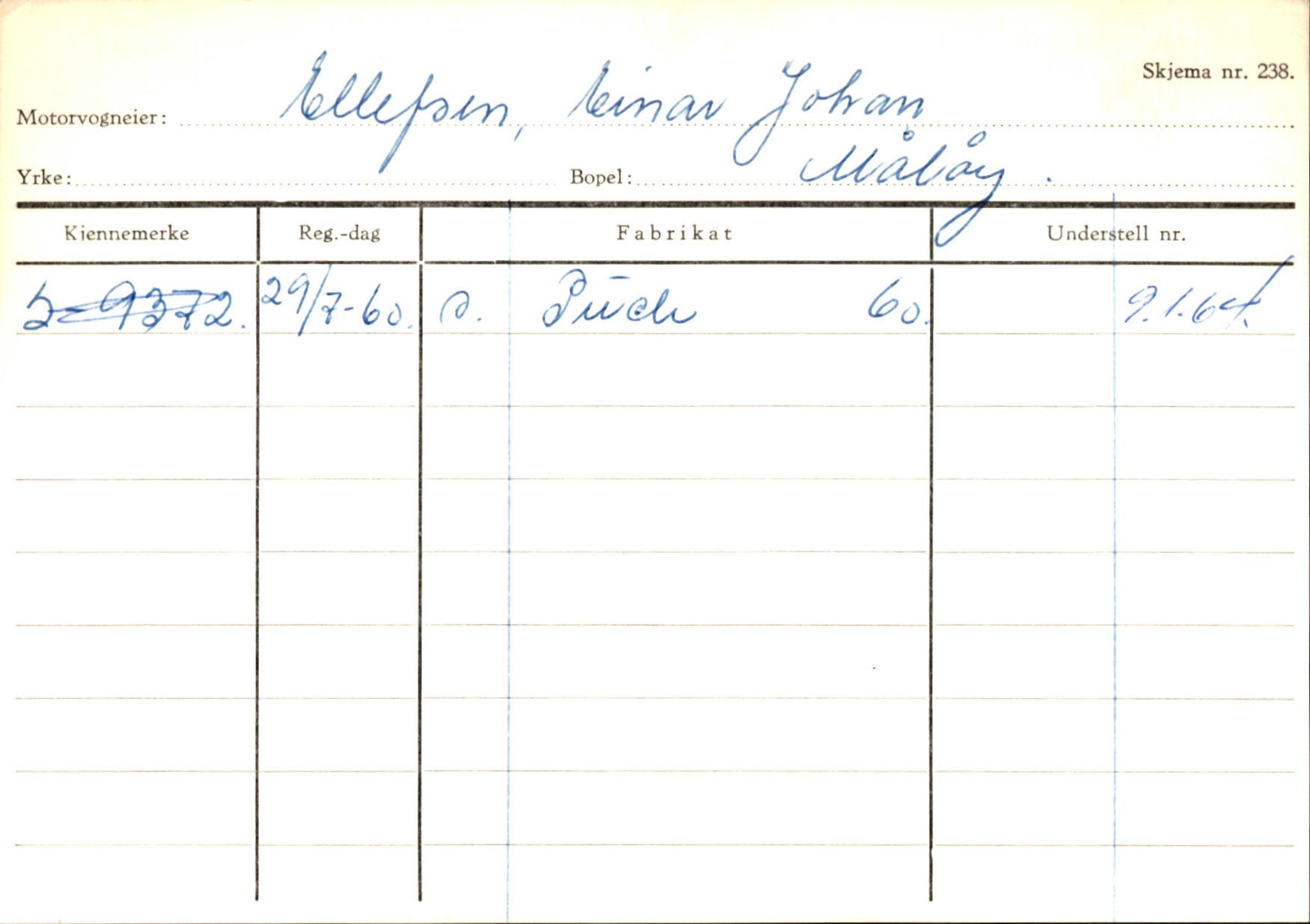 Statens vegvesen, Sogn og Fjordane vegkontor, SAB/A-5301/4/F/L0144: Registerkort Vågsøy A-R, 1945-1975, s. 437