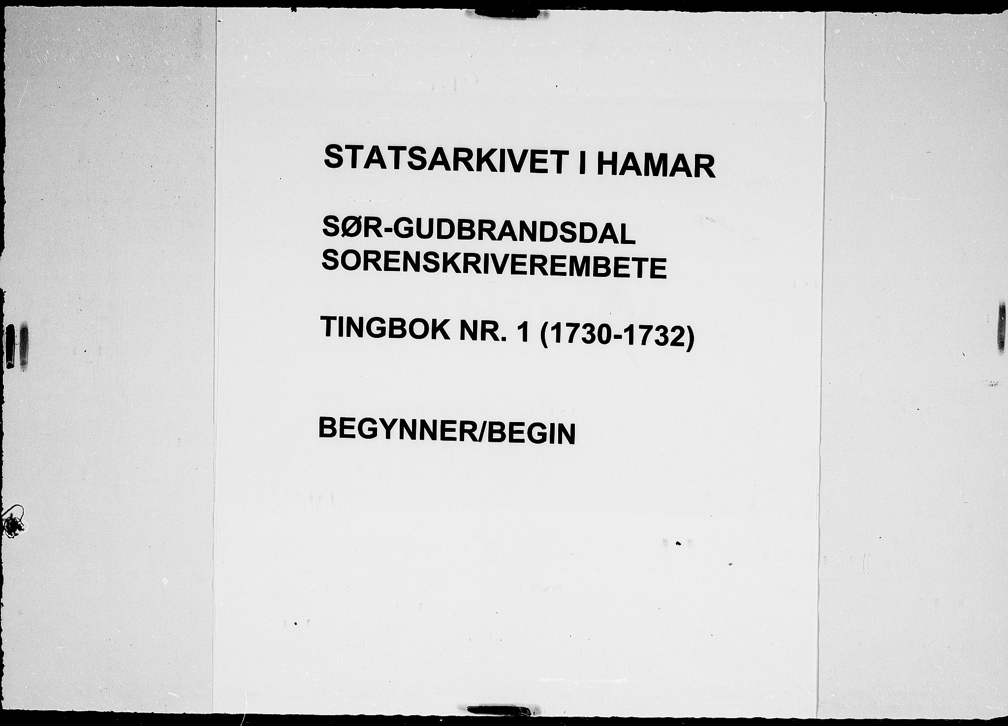 Sør-Gudbrandsdal tingrett, SAH/TING-004/G/Gb/Gba/L0001: Tingbok, 1730-1732