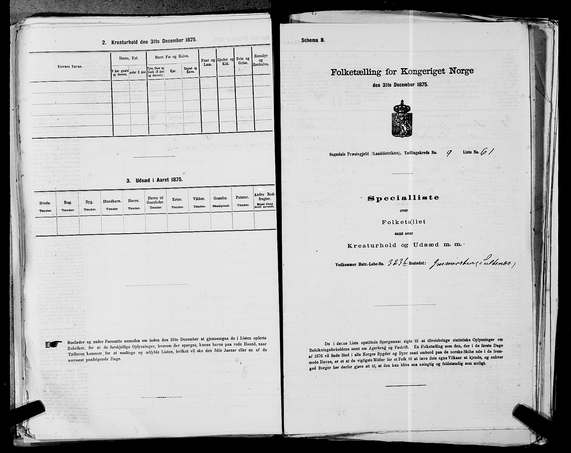 SAST, Folketelling 1875 for 1111L Sokndal prestegjeld, Sokndal landsokn, 1875, s. 929