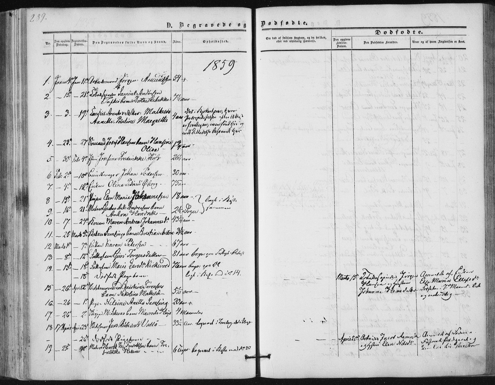 Tønsberg kirkebøker, AV/SAKO-A-330/F/Fa/L0008: Ministerialbok nr. I 8, 1855-1864, s. 289