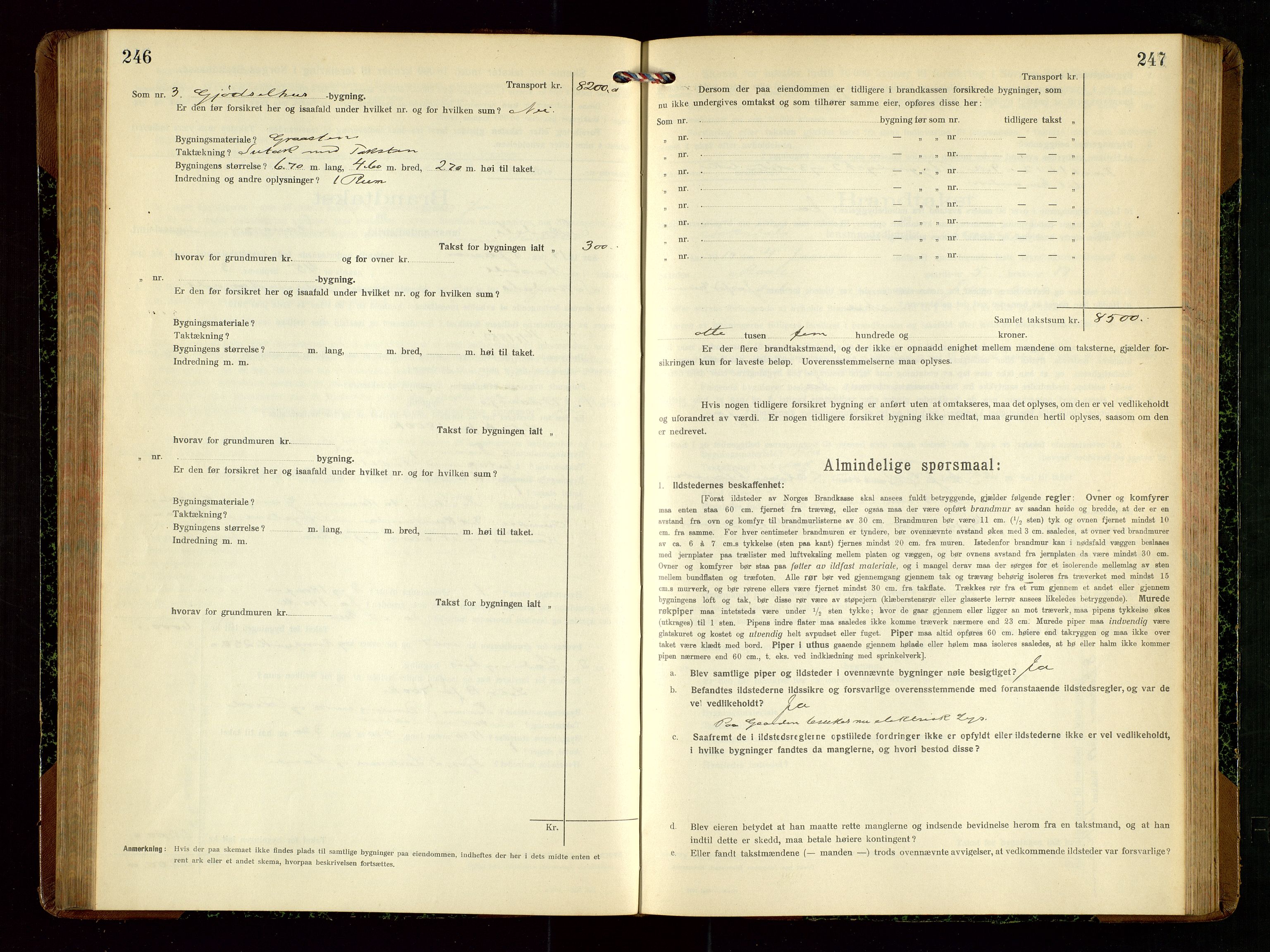 Sokndal lensmannskontor, AV/SAST-A-100417/Gob/L0004: "Brandtakst-Protokol", 1917-1920, s. 246-247