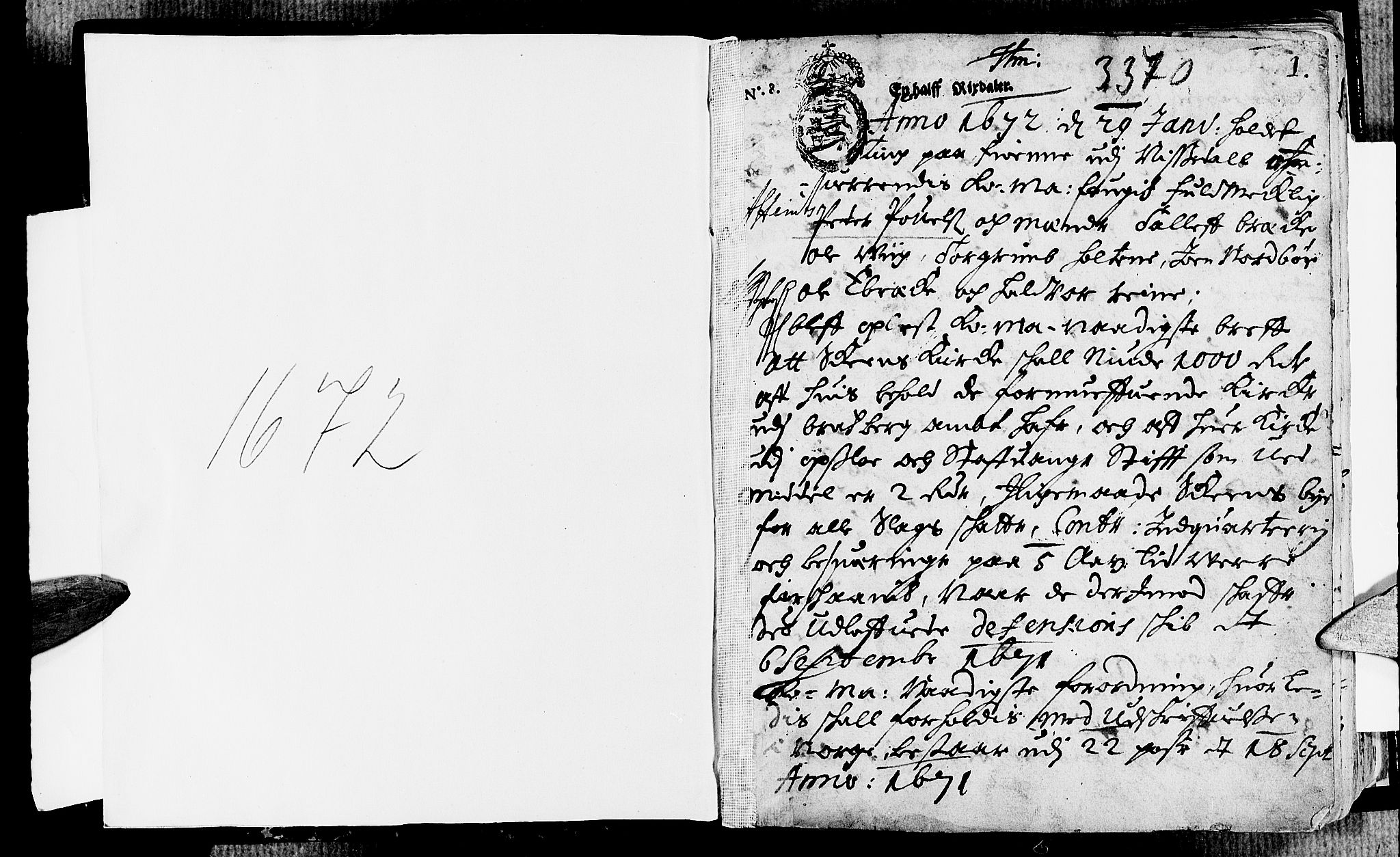 Øvre Telemark østfjelske sorenskriveri, AV/SAKO-A-213/F/Fa/Faa/L0007: Tingbok, 1672, s. 1