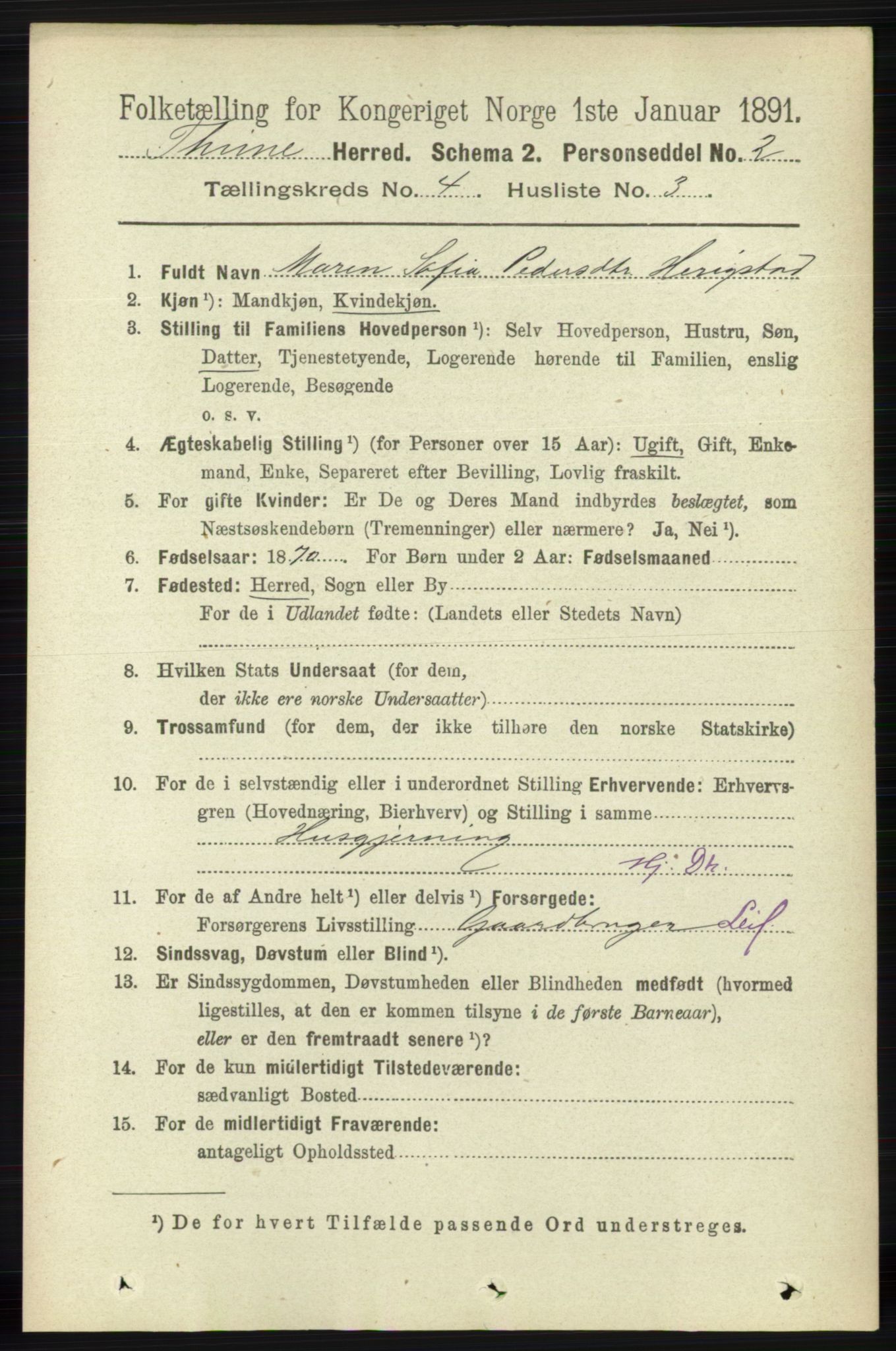 RA, Folketelling 1891 for 1121 Time herred, 1891, s. 1374