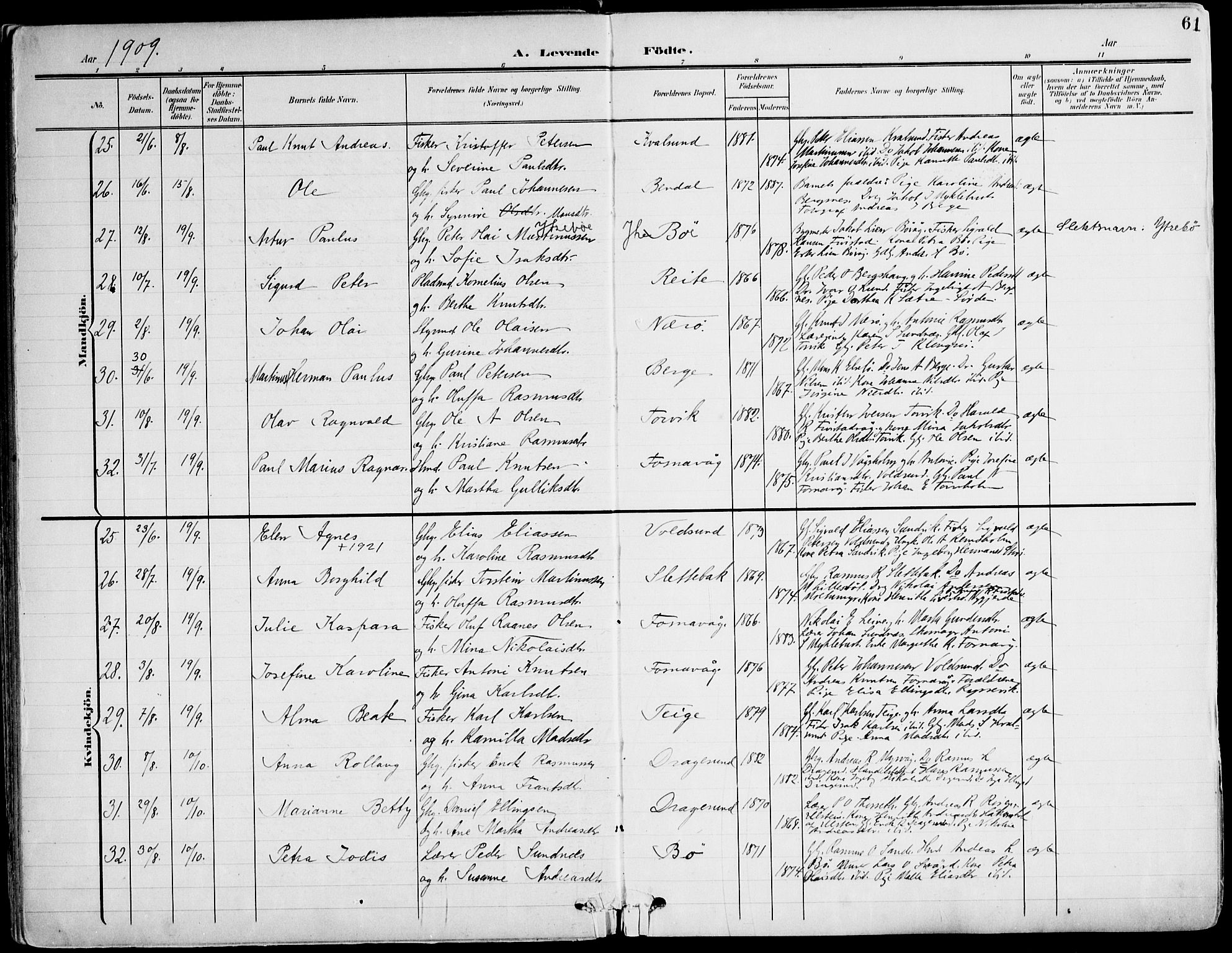 Ministerialprotokoller, klokkerbøker og fødselsregistre - Møre og Romsdal, AV/SAT-A-1454/507/L0075: Ministerialbok nr. 507A10, 1901-1920, s. 61
