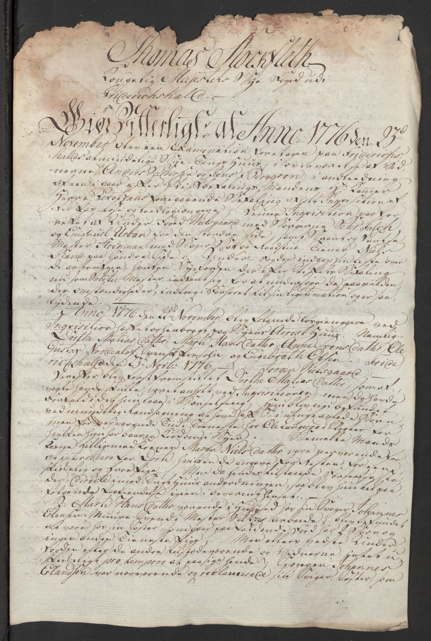 Kristiania stiftamt, SAO/A-10386/G/Gm/L0011: Domsakter og forhør, 1776, s. 33