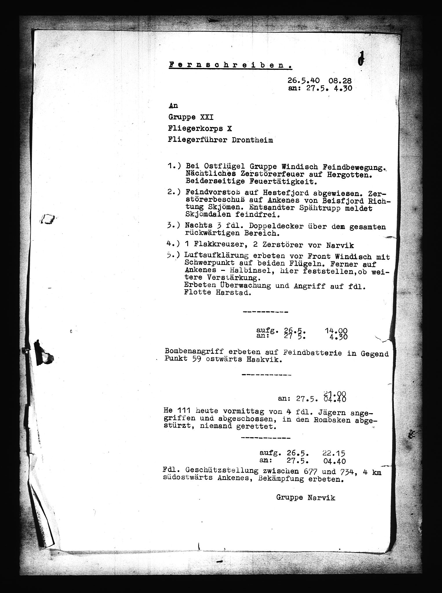Documents Section, RA/RAFA-2200/V/L0079: Amerikansk mikrofilm "Captured German Documents".
Box No. 718.  FKA jnr. 601/1954., 1940, s. 600