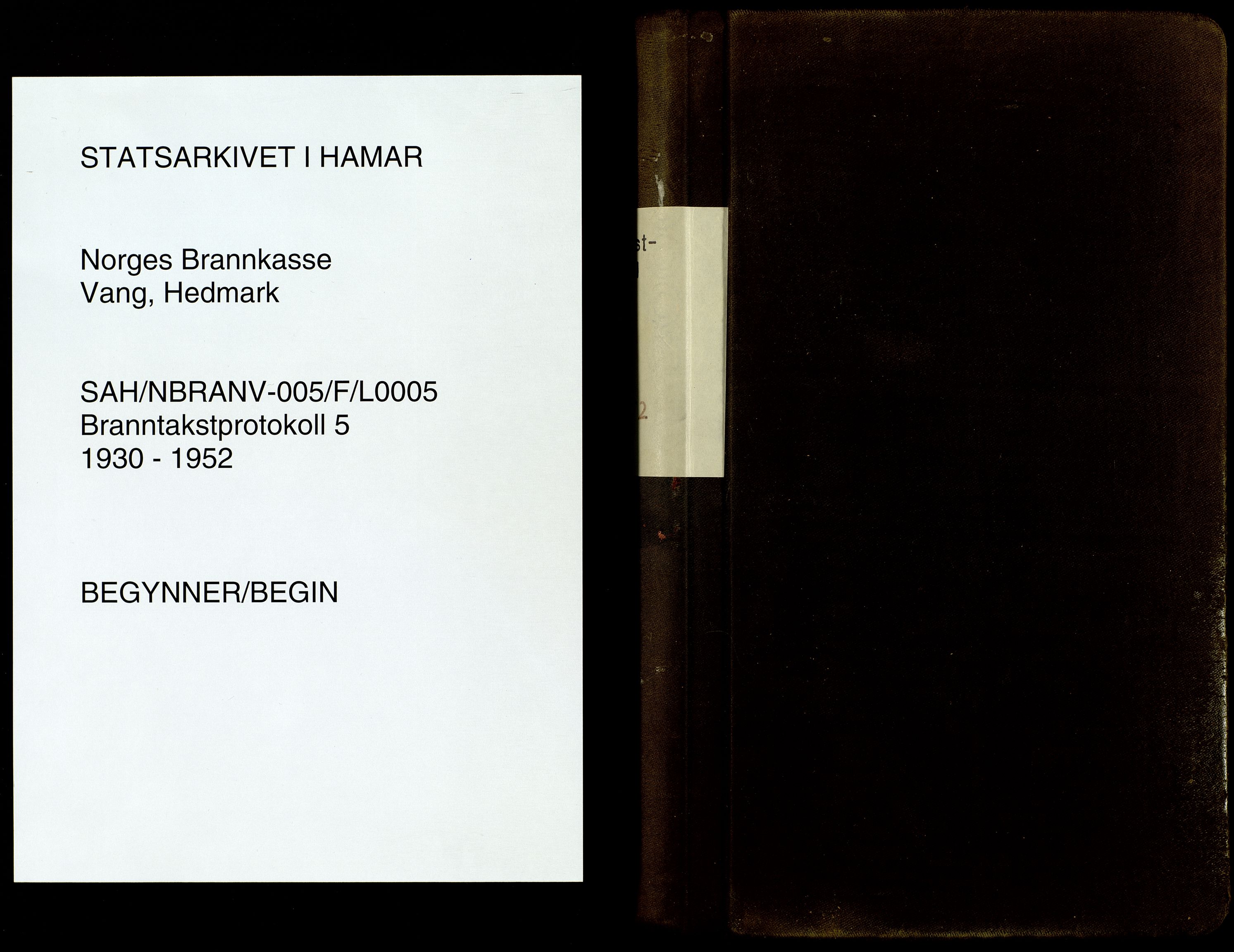 Norges Brannkasse, Vang, Hedmark, AV/SAH-NBRANV-005/F/L0005: Branntakstprotokoll, 1930-1952