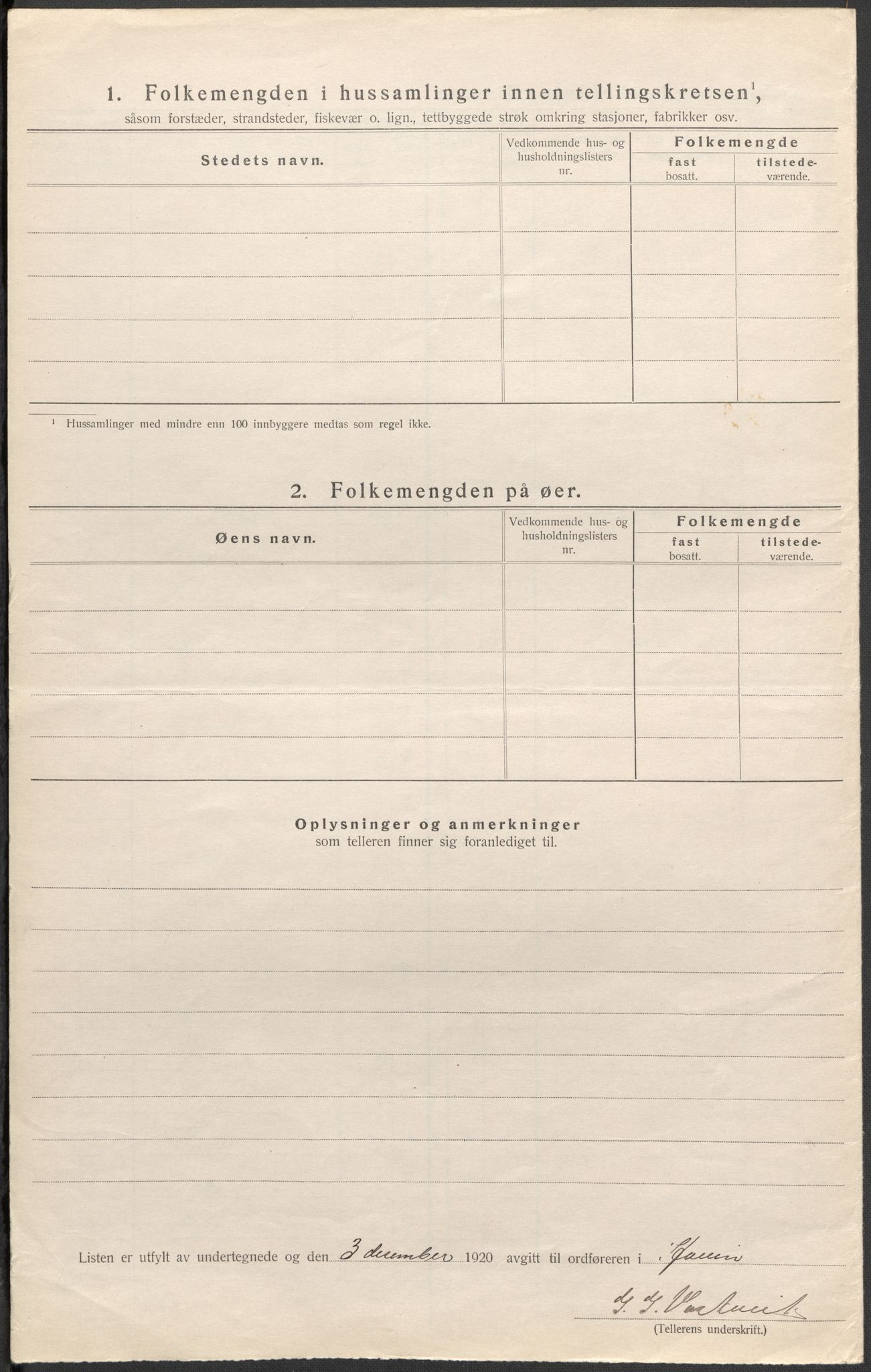 SAKO, Folketelling 1920 for 0825 Hovin herred, 1920, s. 10