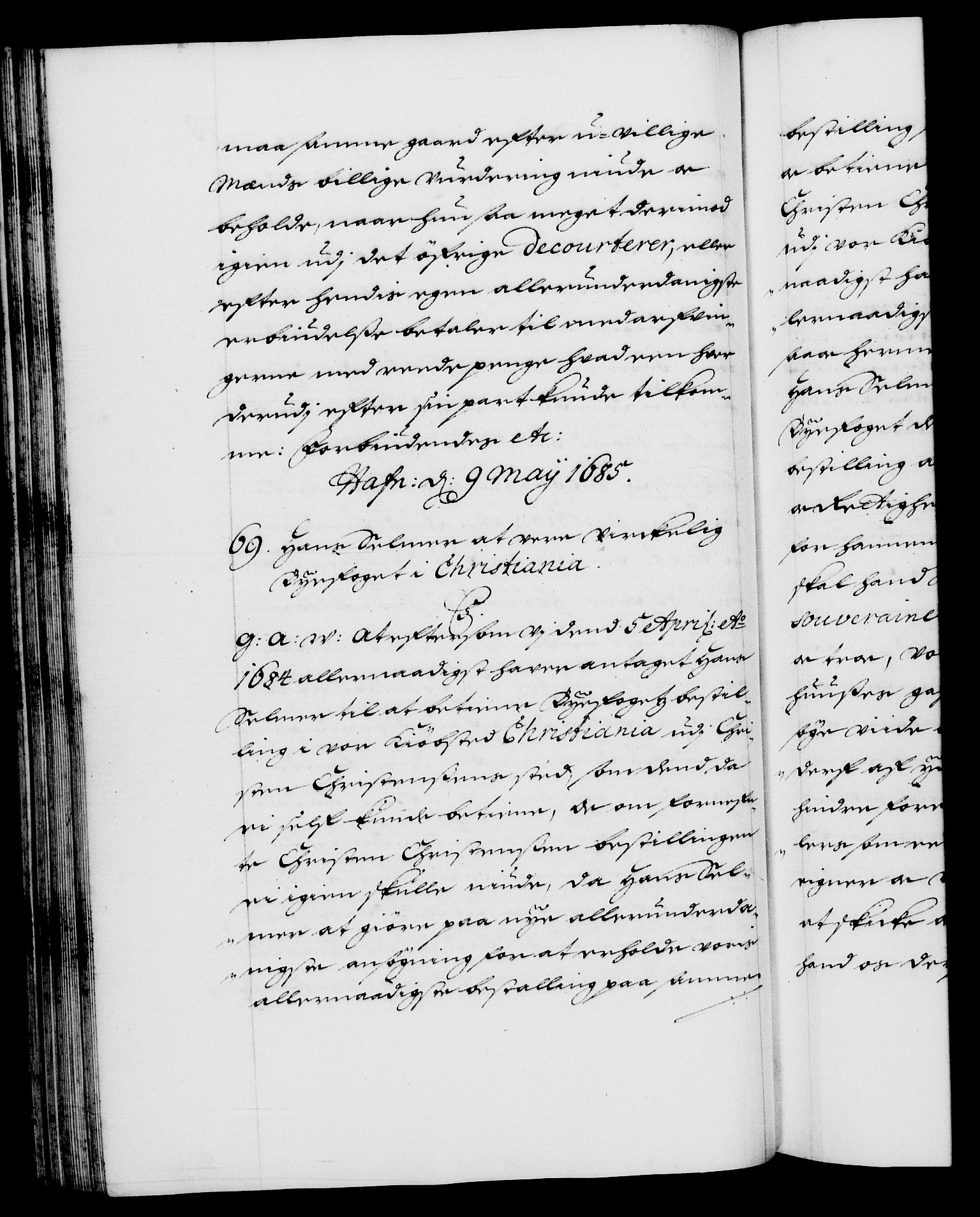 Danske Kanselli 1572-1799, RA/EA-3023/F/Fc/Fca/Fcaa/L0014: Norske registre (mikrofilm), 1685-1687, s. 70b