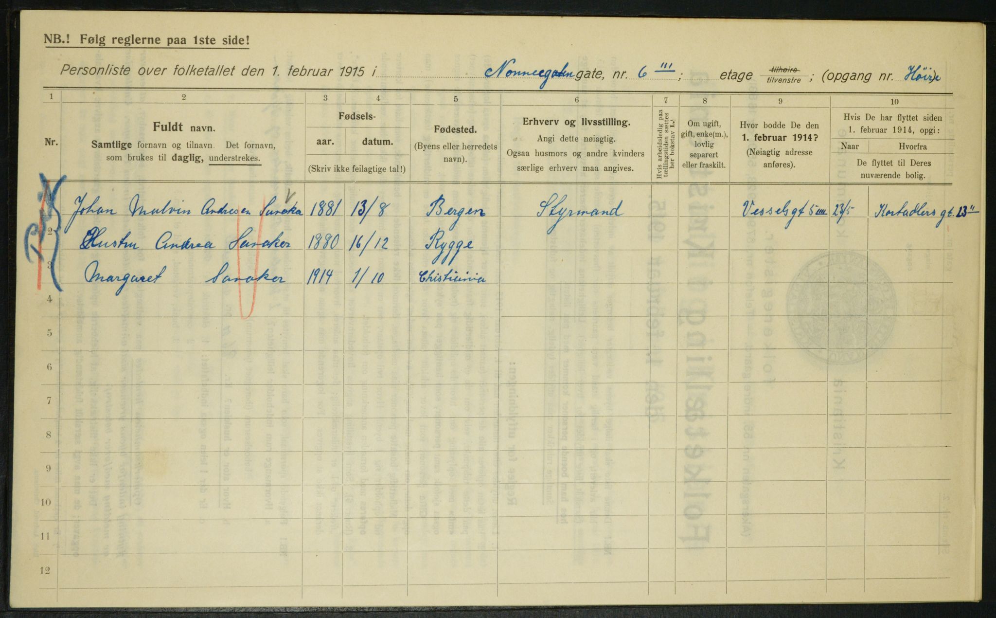 OBA, Kommunal folketelling 1.2.1915 for Kristiania, 1915, s. 70871