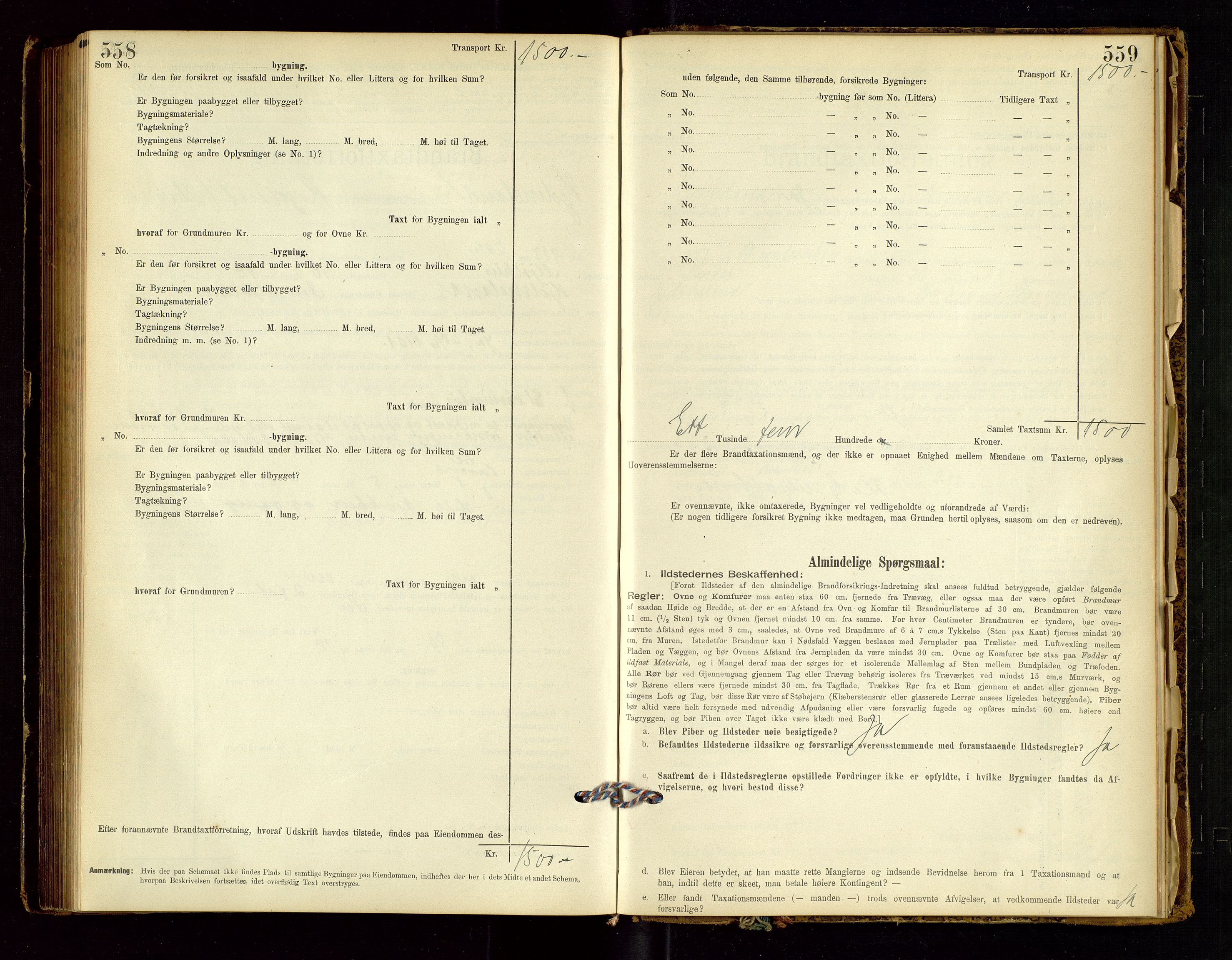 Hjelmeland lensmannskontor, AV/SAST-A-100439/Gob/L0001: "Brandtaxationsprotokol", 1895-1932, s. 558-559