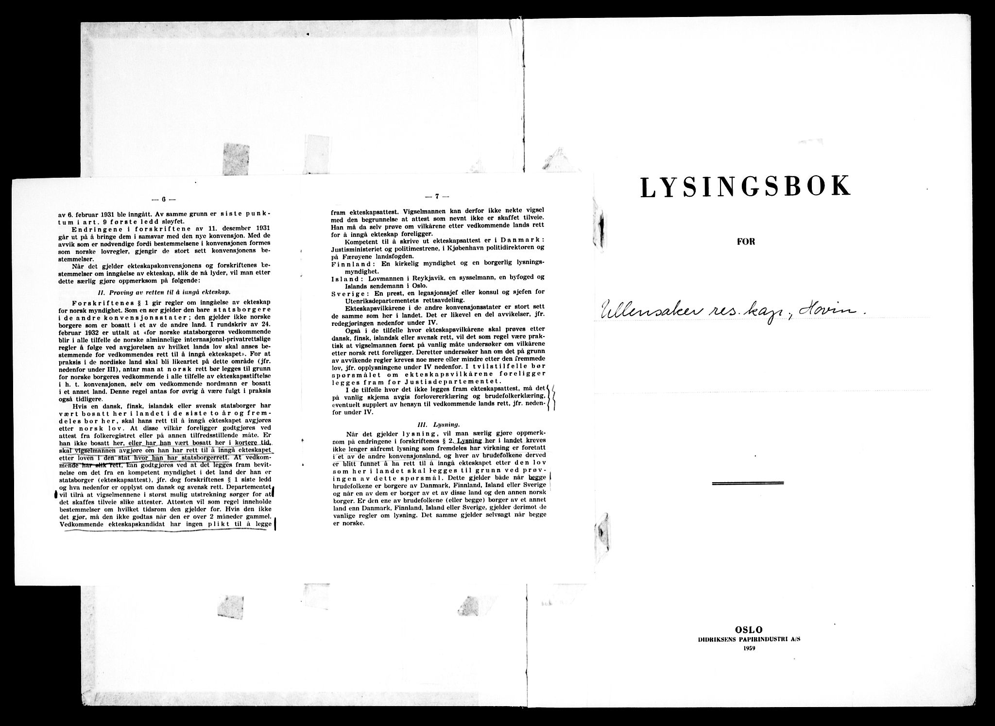 Ullensaker prestekontor Kirkebøker, AV/SAO-A-10236a/H/Ha/L0004: Lysningsprotokoll nr. 4, 1962-1969