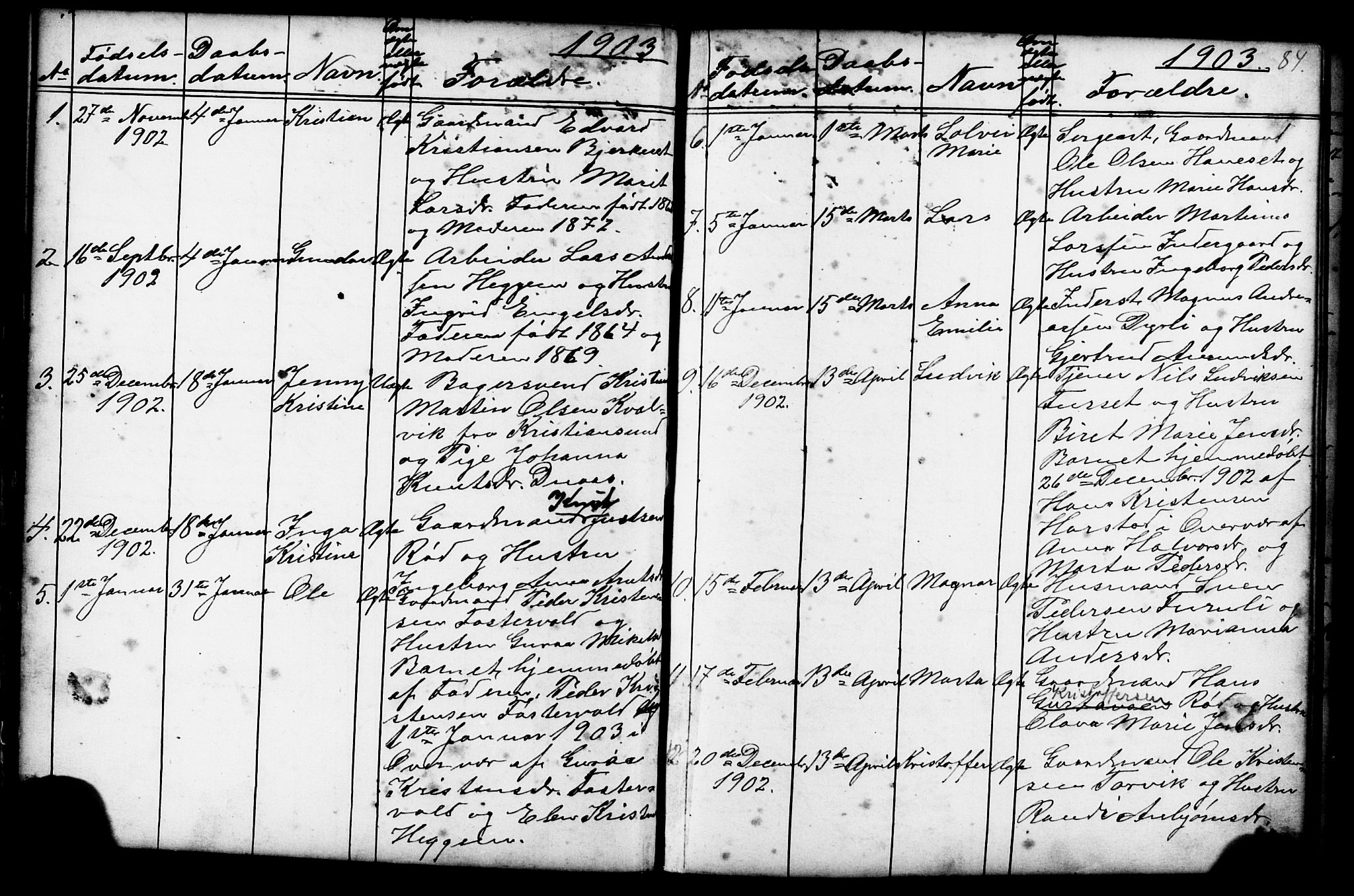 Ministerialprotokoller, klokkerbøker og fødselsregistre - Møre og Romsdal, SAT/A-1454/584/L0969: Klokkerbok nr. 584C02, 1877-1911, s. 84