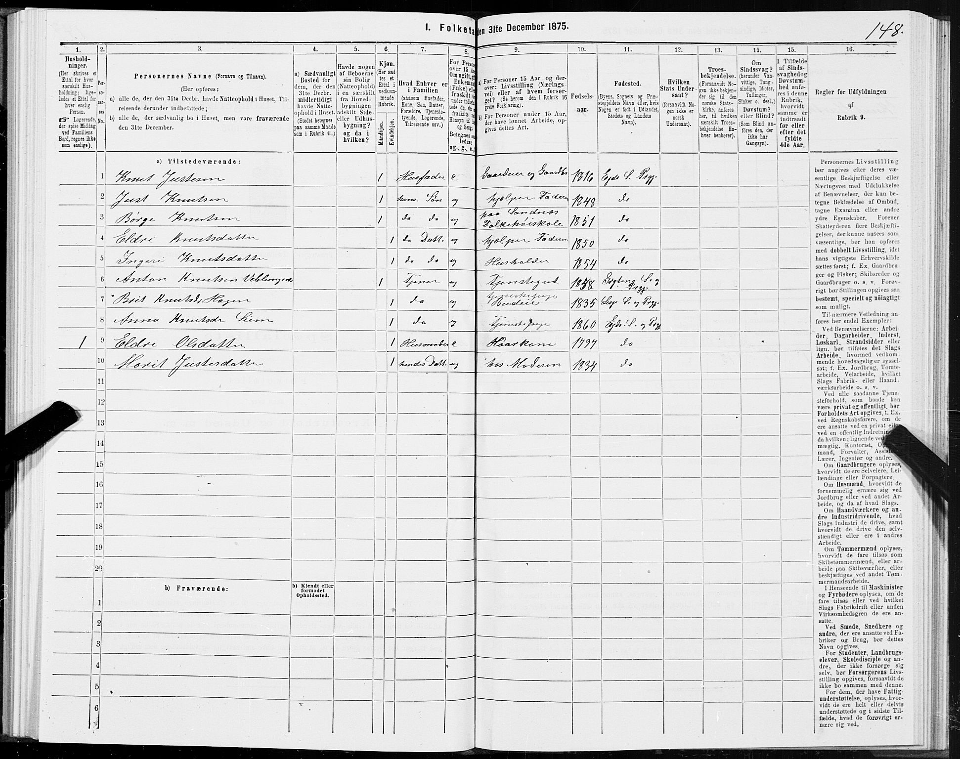 SAT, Folketelling 1875 for 1538P Eid prestegjeld, 1875, s. 2148