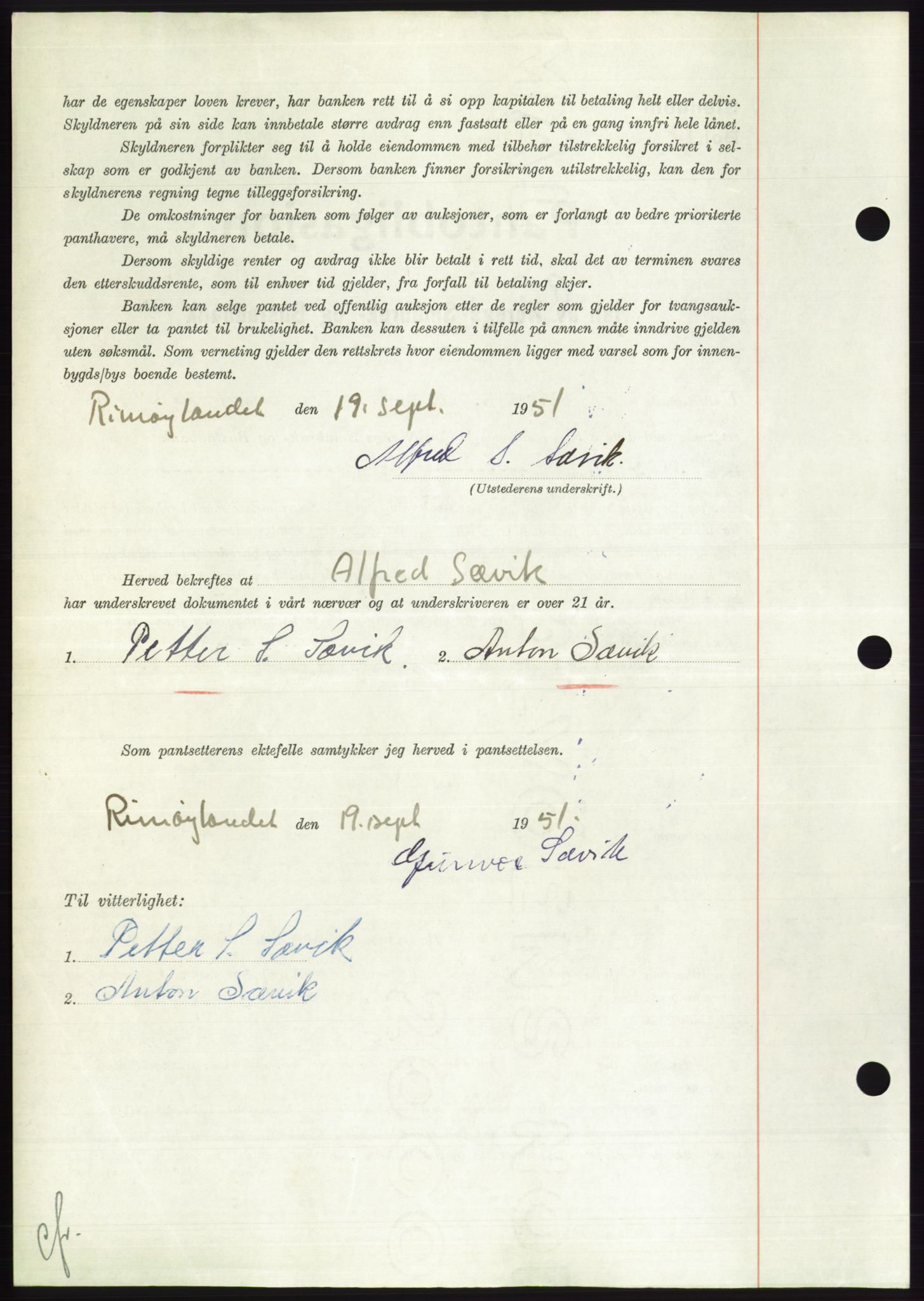 Søre Sunnmøre sorenskriveri, AV/SAT-A-4122/1/2/2C/L0120: Pantebok nr. 8B, 1951-1951, Dagboknr: 2102/1951