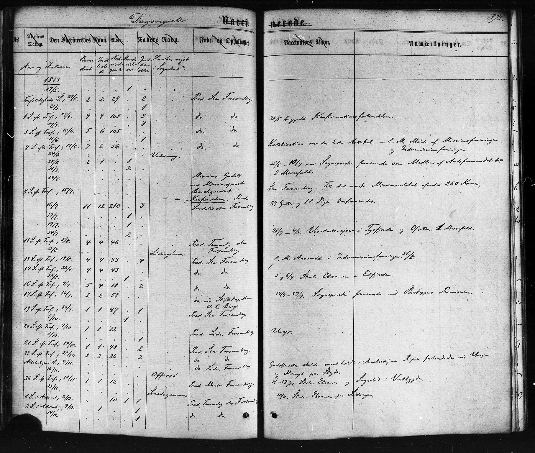 Ministerialprotokoller, klokkerbøker og fødselsregistre - Nordland, AV/SAT-A-1459/872/L1034: Ministerialbok nr. 872A09, 1864-1884, s. 375