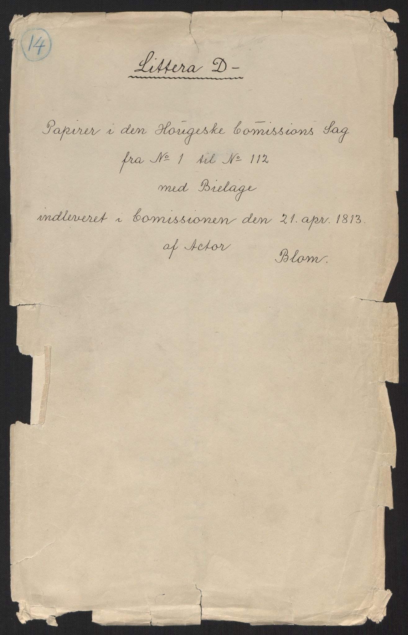 Justisdepartementet, Kommisjon i saken mot Hans Nielsen Hauge 1804, RA/S-1151/D/L0002: Hans Nielsen Hauges sak, 1804-1813