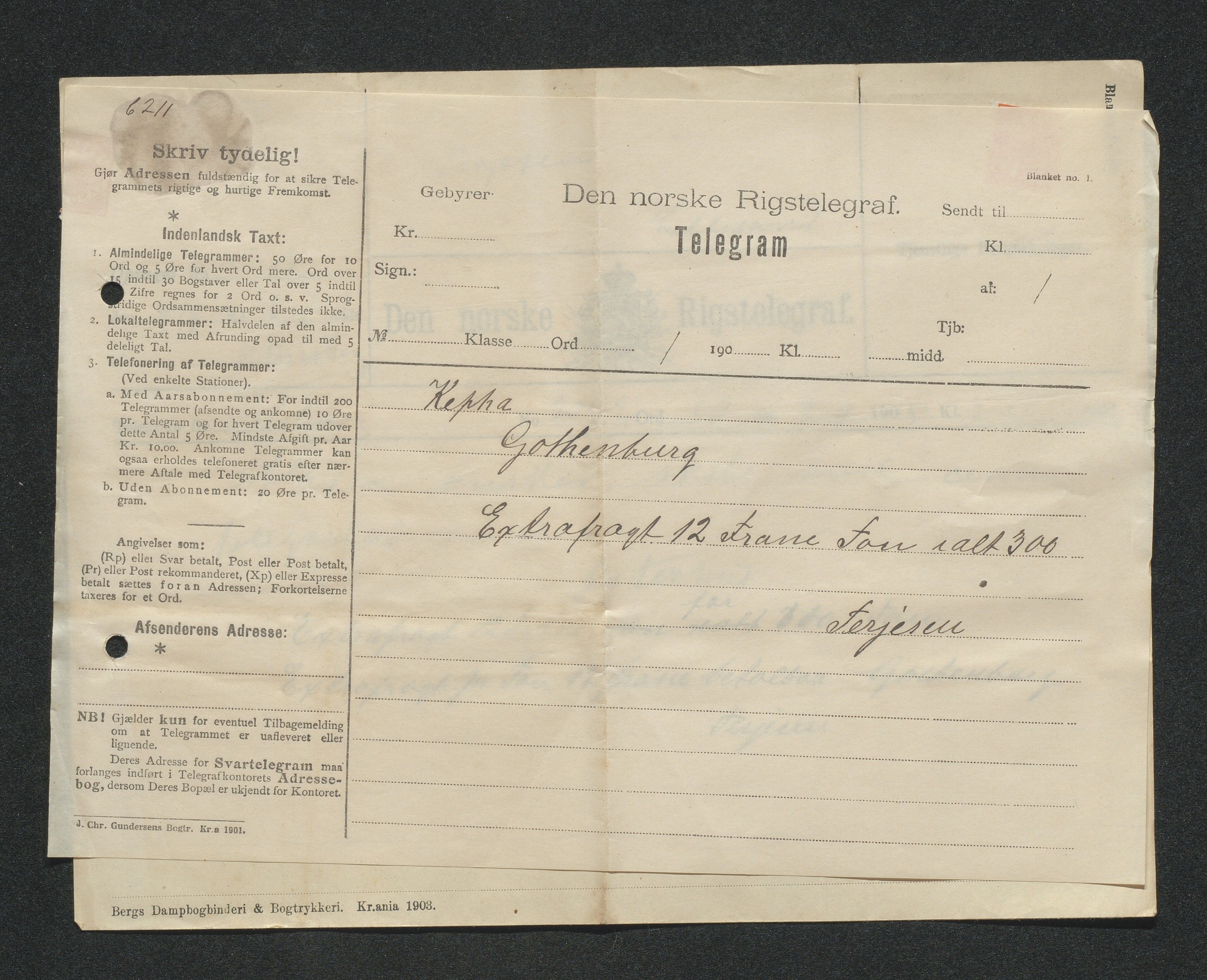 O. Terjesens rederi, AAKS/PA-2525/E/E01/L0013: Korrespondanse, 1904-1905