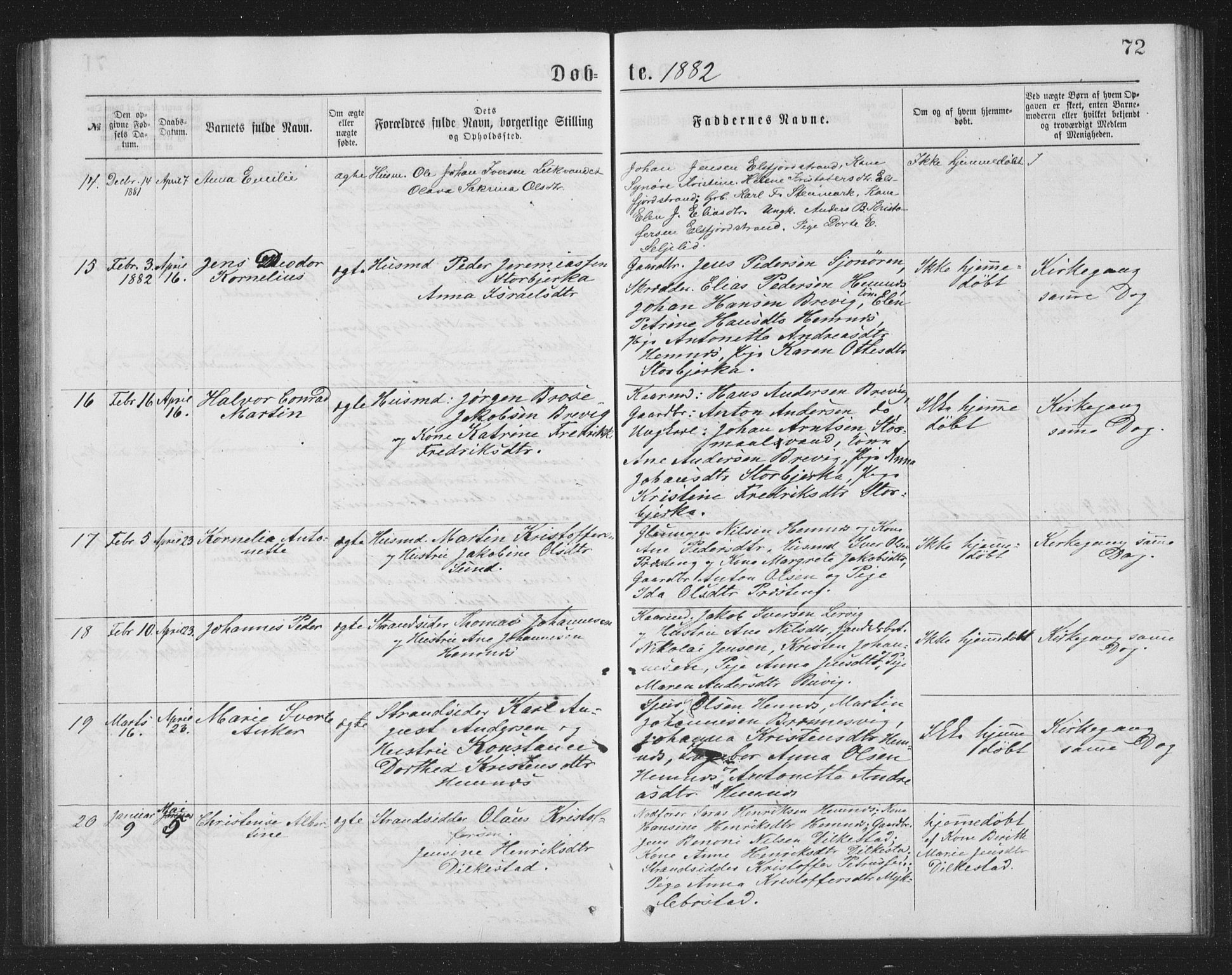 Ministerialprotokoller, klokkerbøker og fødselsregistre - Nordland, AV/SAT-A-1459/825/L0369: Klokkerbok nr. 825C06, 1873-1885, s. 72