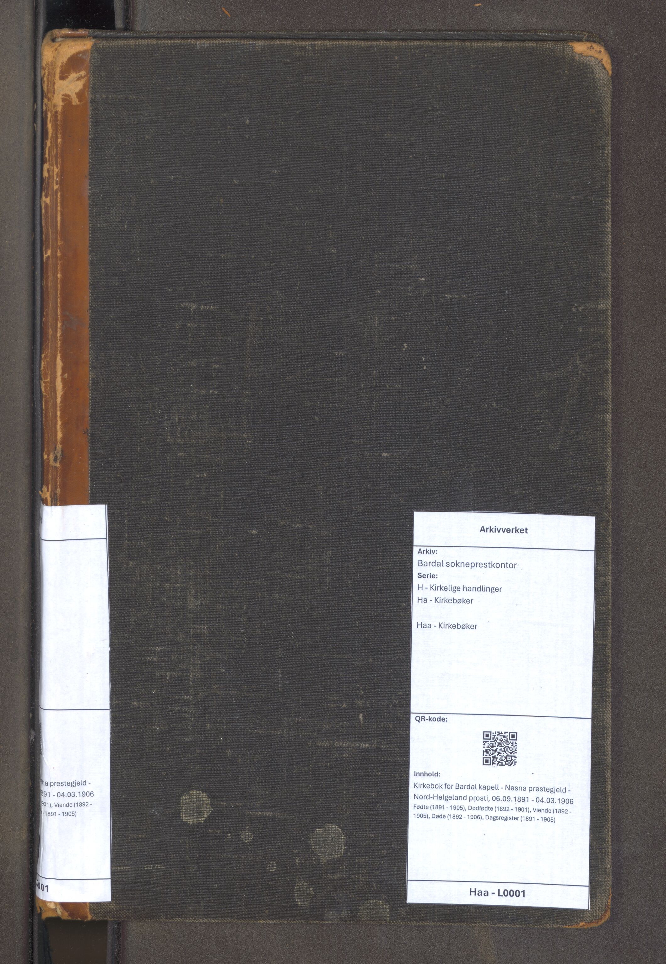 Bardal sokneprestkontor, AV/SAT-A-6877/H/Ha/Haa/L0001: Ministerialbok nr. 833---, 1891-1906