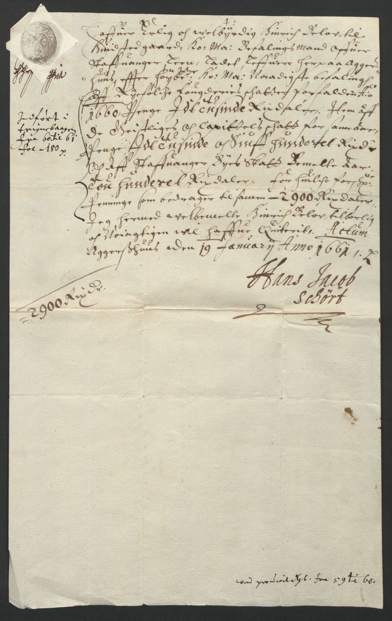 Rentekammeret inntil 1814, Reviderte regnskaper, Lensregnskaper, AV/RA-EA-5023/R/Rb/Rbs/L0041: Stavanger len, 1658-1660