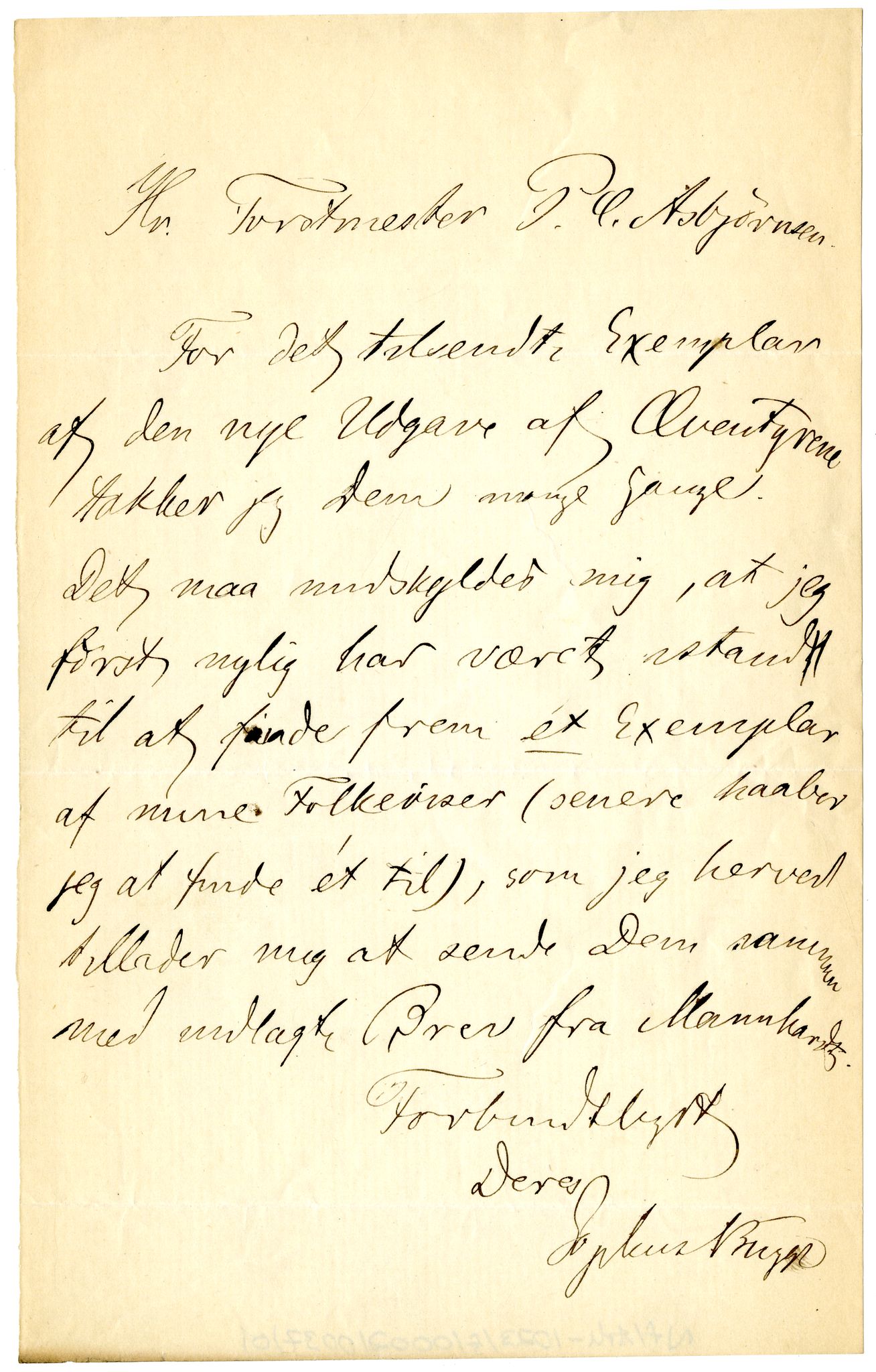 Diderik Maria Aalls brevsamling, NF/Ark-1023/F/L0002: D.M. Aalls brevsamling. B - C, 1799-1889, s. 201