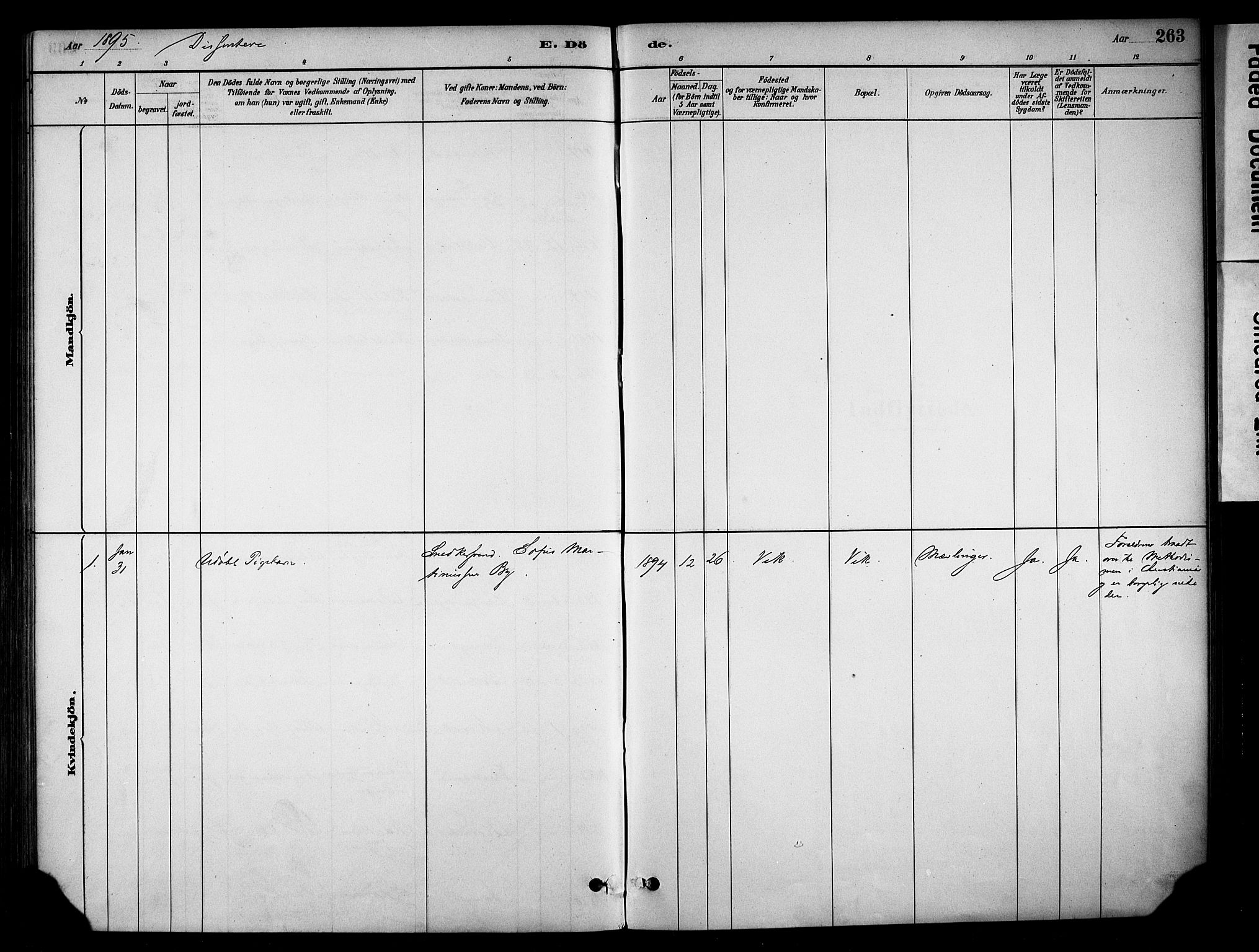 Stange prestekontor, SAH/PREST-002/K/L0018: Ministerialbok nr. 18, 1880-1896, s. 263