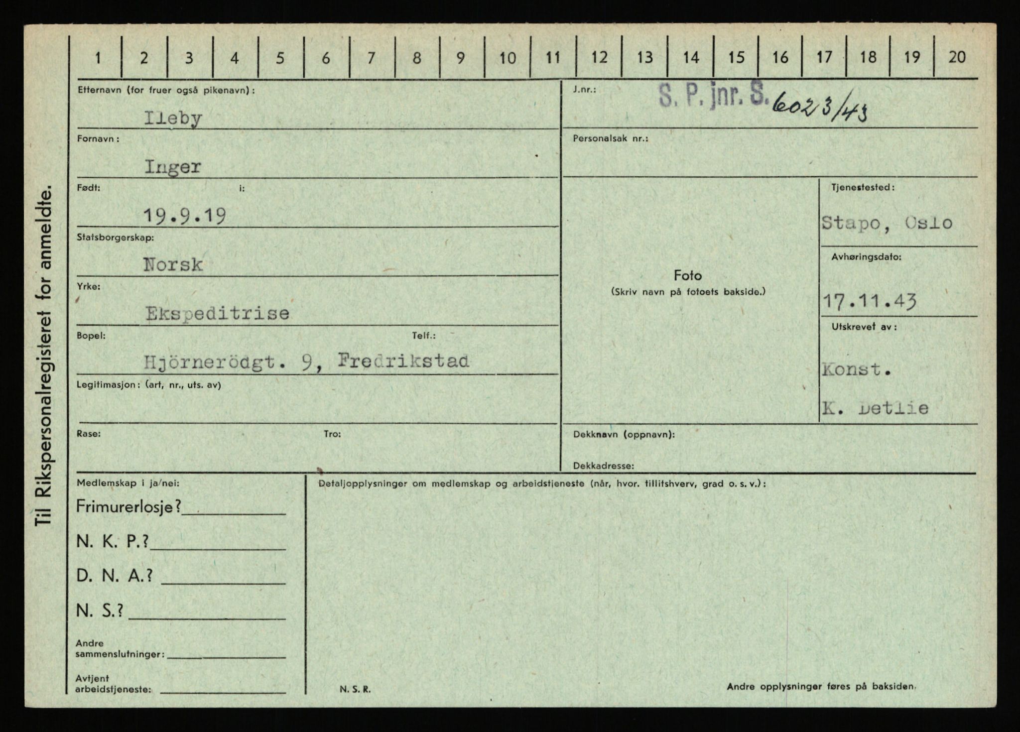 Statspolitiet - Hovedkontoret / Osloavdelingen, AV/RA-S-1329/C/Ca/L0007: Hol - Joelsen, 1943-1945, s. 2140