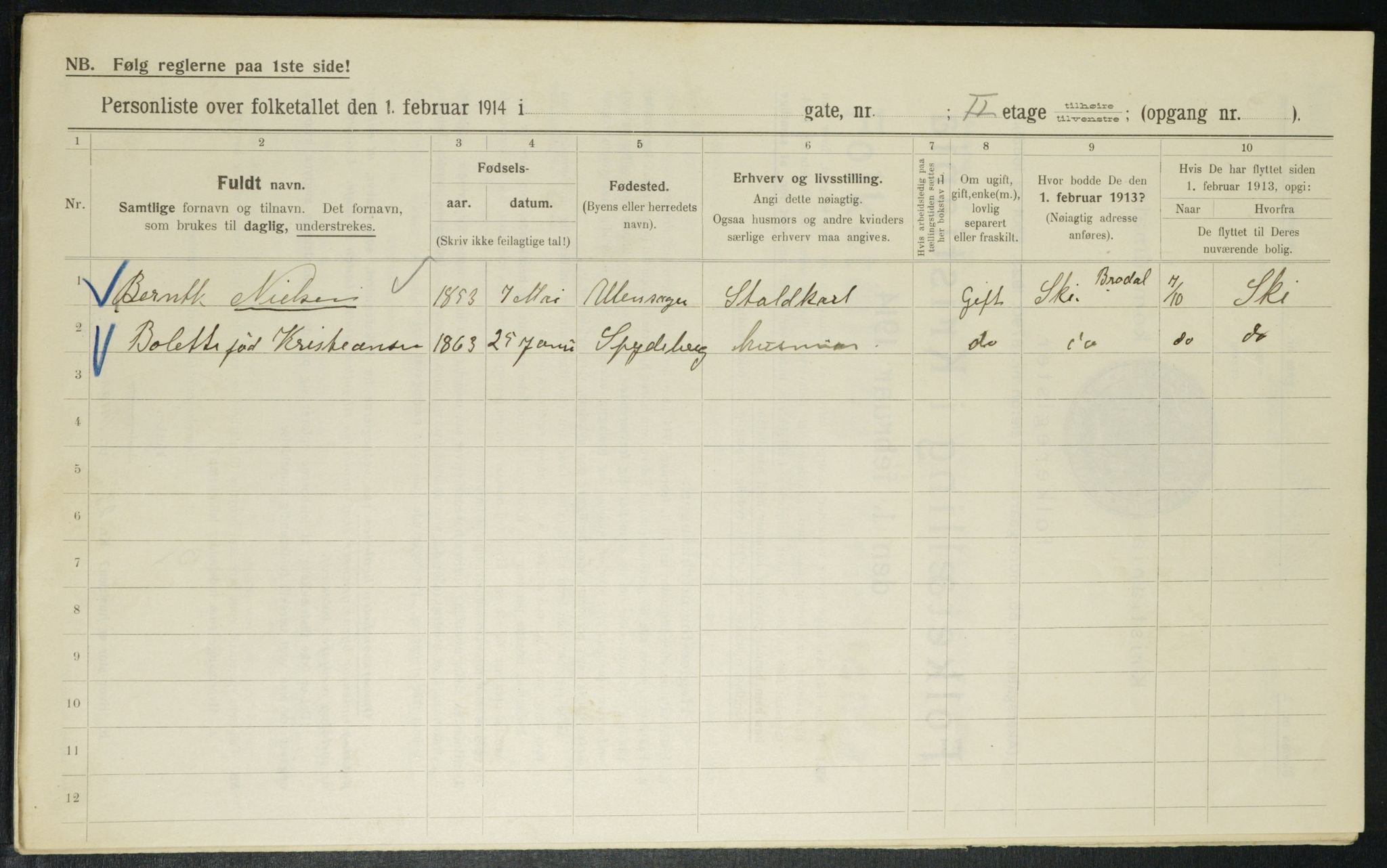 OBA, Kommunal folketelling 1.2.1914 for Kristiania, 1914, s. 2549