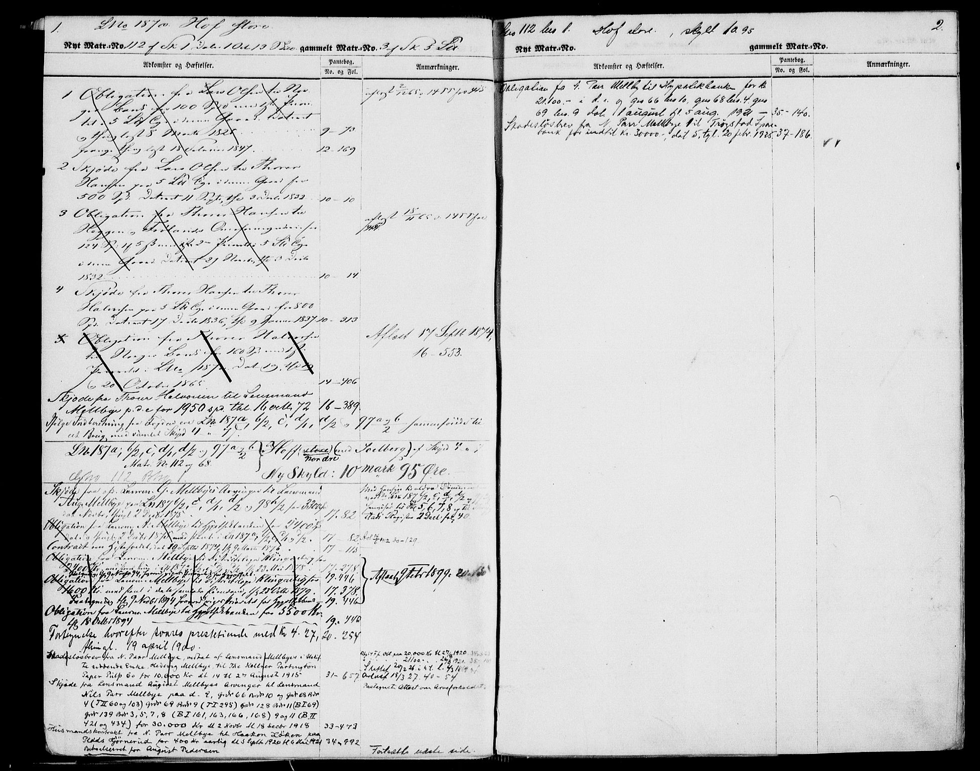 Trøgstad sorenskriveri, AV/SAO-A-10659/G/Ga/L0003: Panteregister nr. 3, 1785-1926, s. 1-2