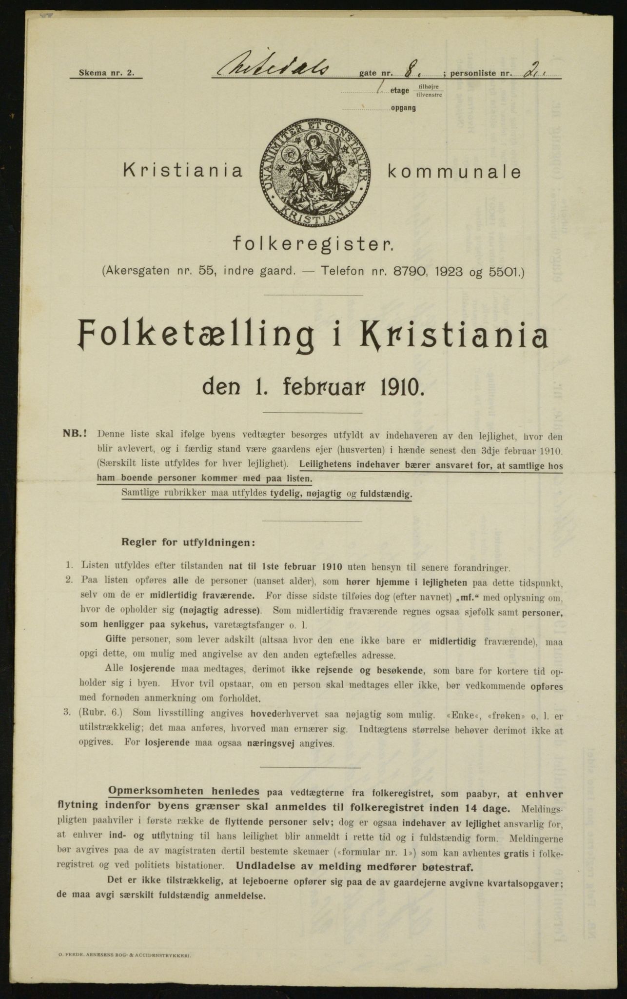OBA, Kommunal folketelling 1.2.1910 for Kristiania, 1910, s. 68800