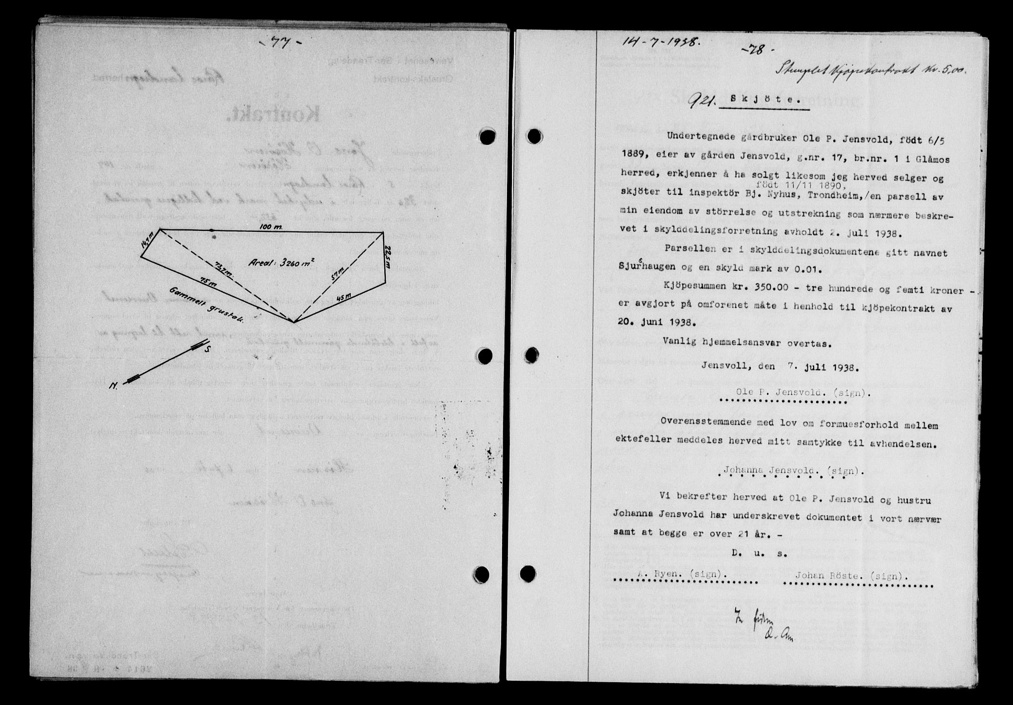 Gauldal sorenskriveri, SAT/A-0014/1/2/2C/L0049: Pantebok nr. 53, 1938-1938, Dagboknr: 921/1938