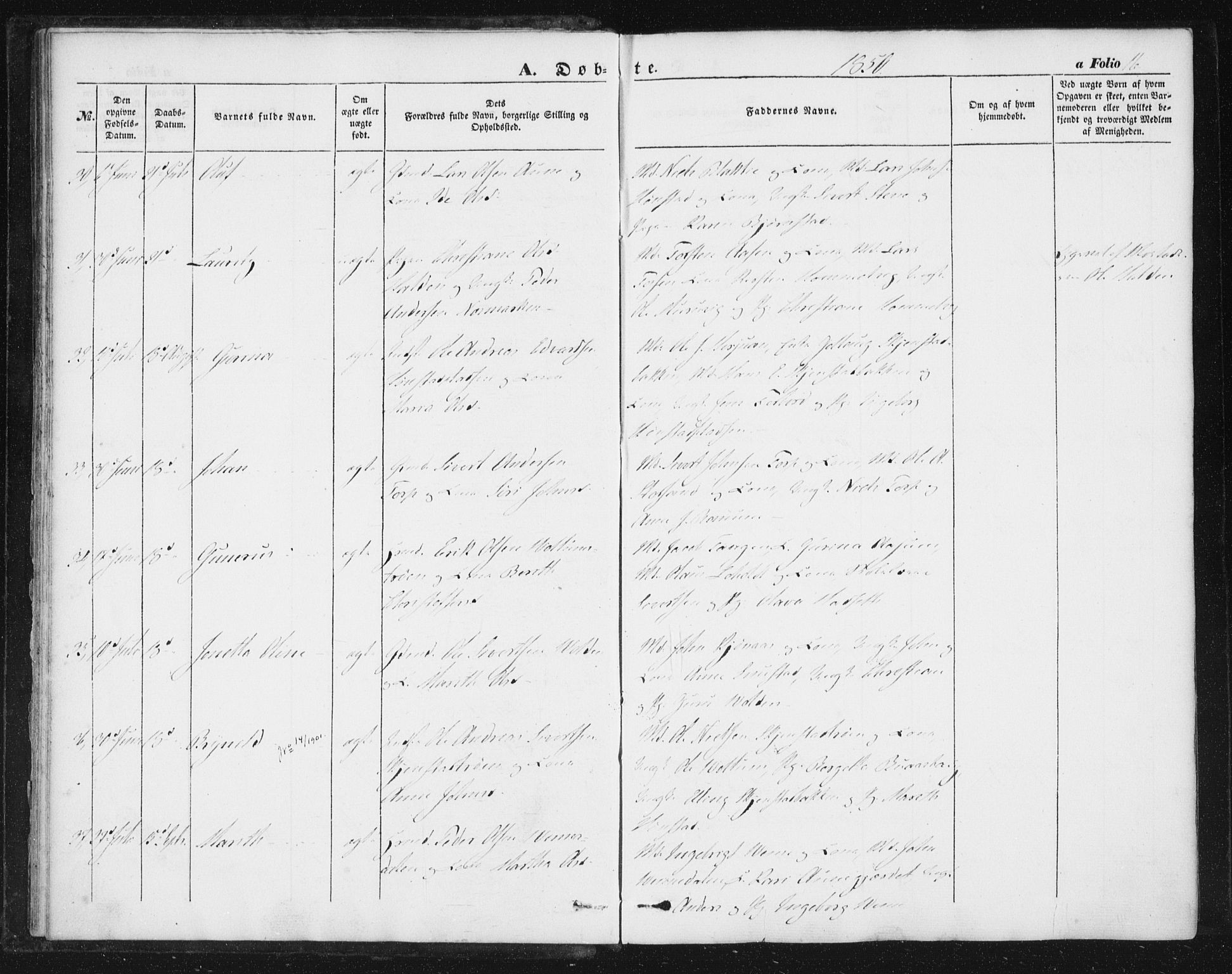 Ministerialprotokoller, klokkerbøker og fødselsregistre - Sør-Trøndelag, SAT/A-1456/616/L0407: Ministerialbok nr. 616A04, 1848-1856, s. 16